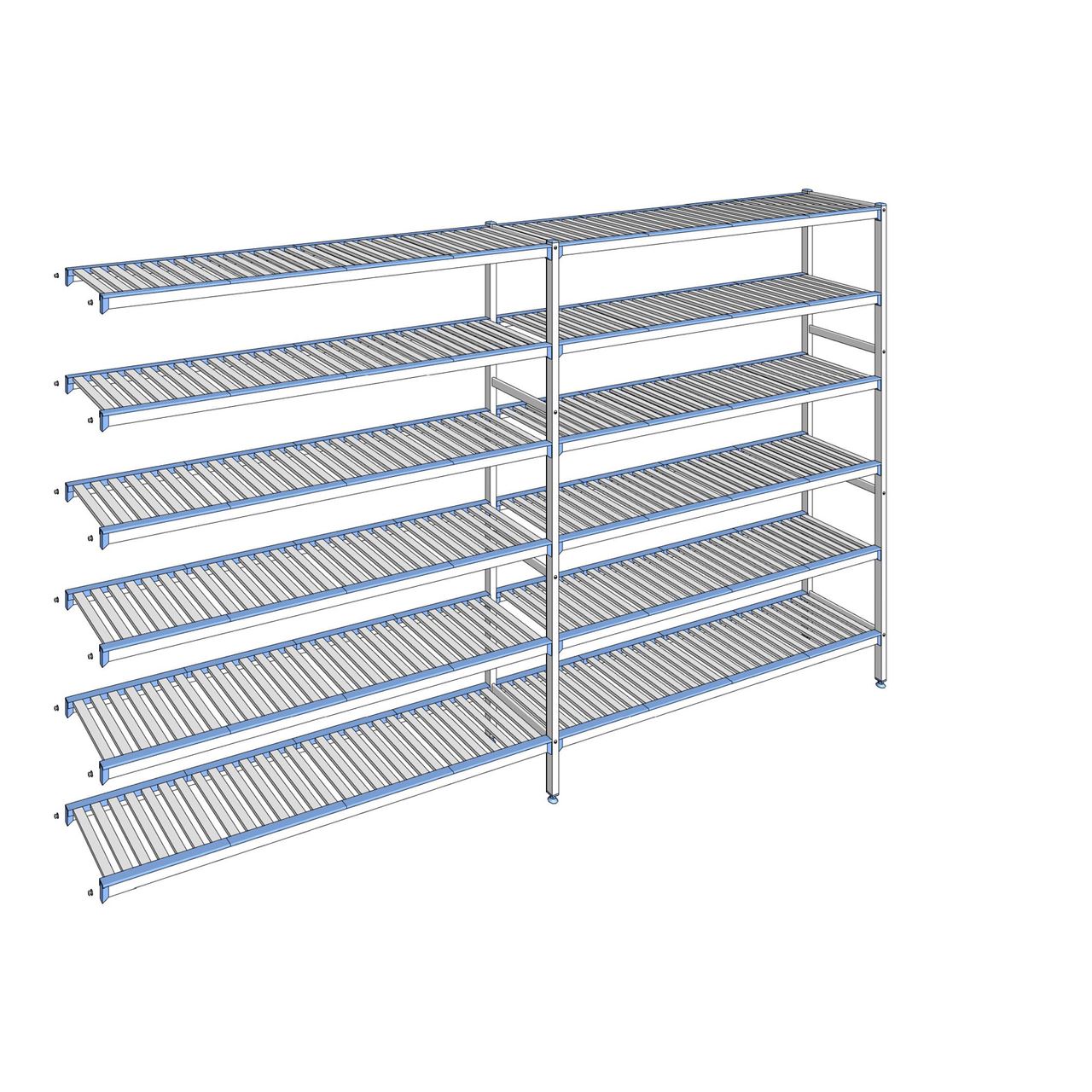 Rayonnage à clayettes amovibles 6 niveaux aluminium 205 x 349.9 x 40 cm Tournus - ACL3499