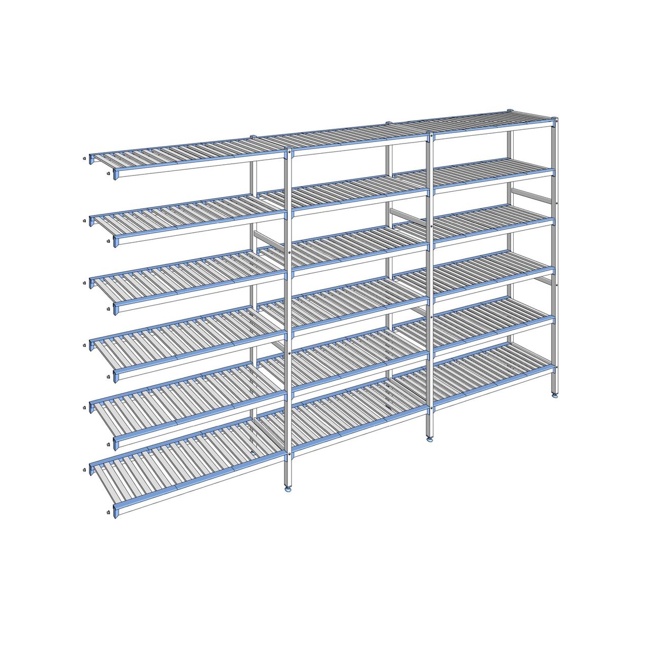 Rayonnage à clayettes amovibles 6 niveaux aluminium 205 x 353.1 x 40 cm Tournus - ACL3531
