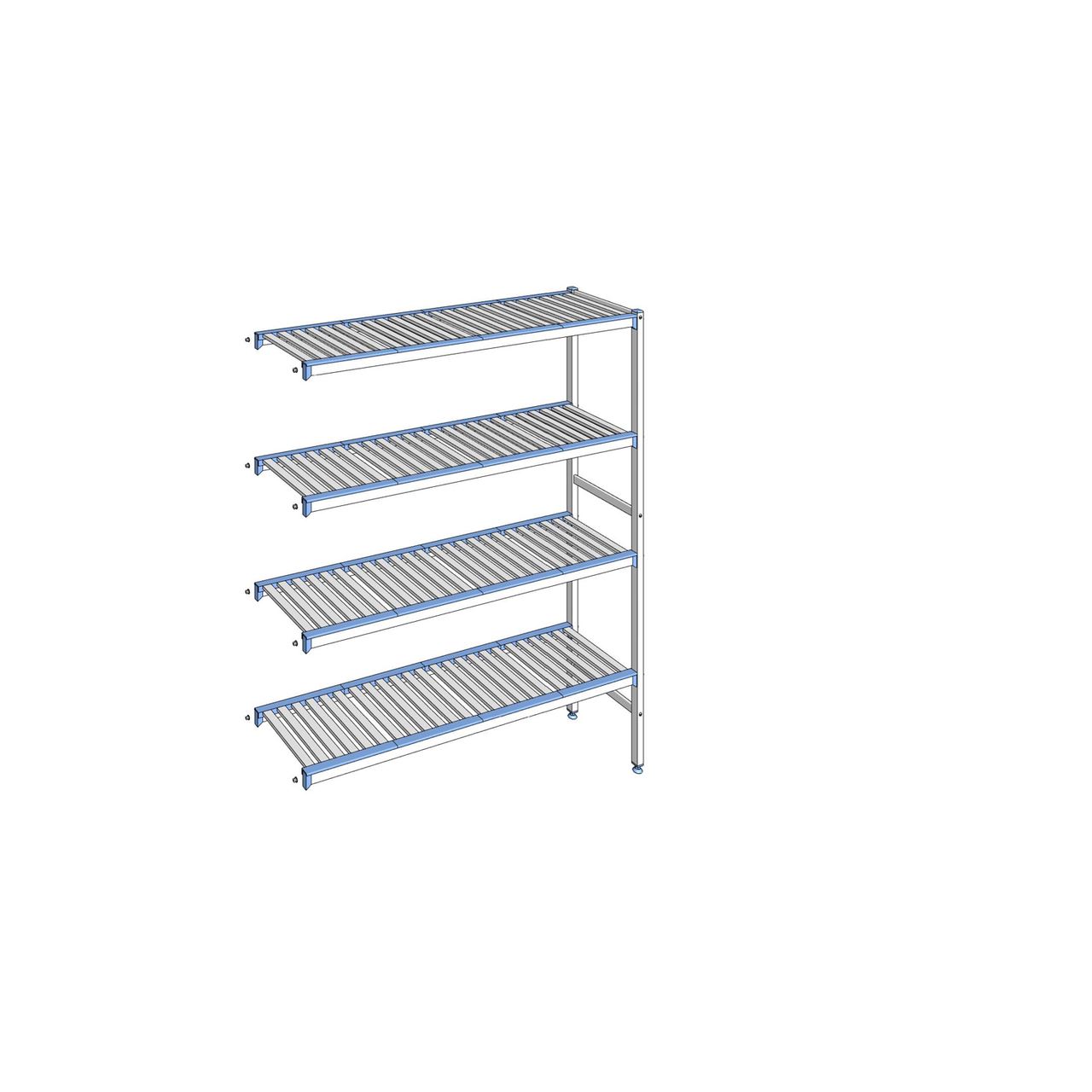 Rayonnage à clayettes amovibles 4 niveaux aluminium 175 x 145.3 x 40 cm Tournus - ACB1453