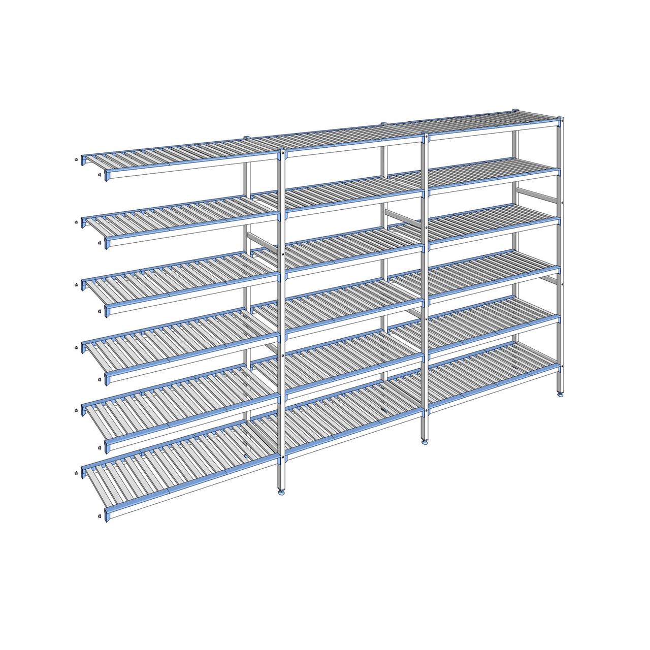 Rayonnage à clayettes amovibles 6 niveaux aluminium 205 x 363.3 x 40 cm Tournus - ACL3633