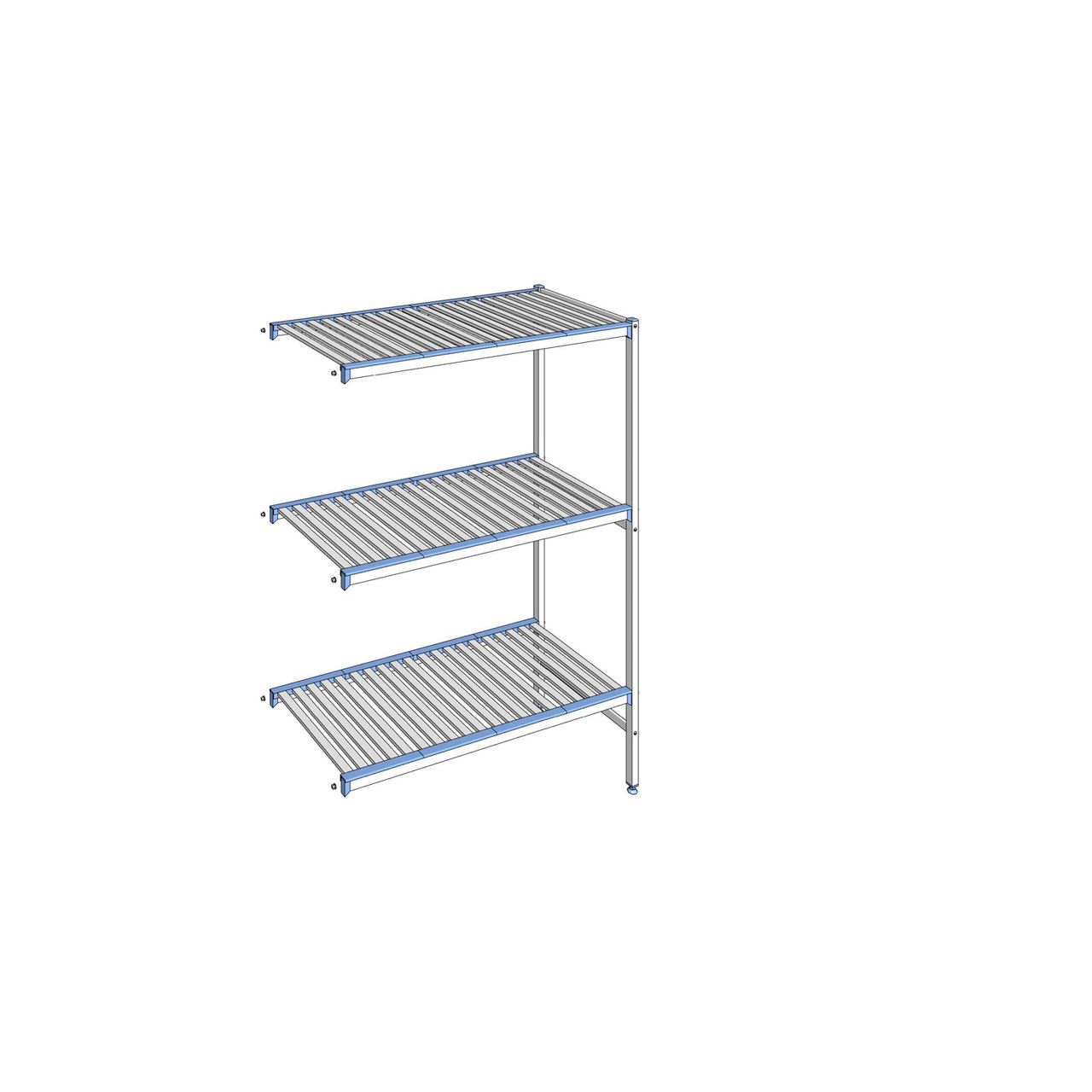 Rayonnage à clayettes amovibles 3 niveaux aluminium 175 x 125.1 x 56 cm Tournus - ACG1251