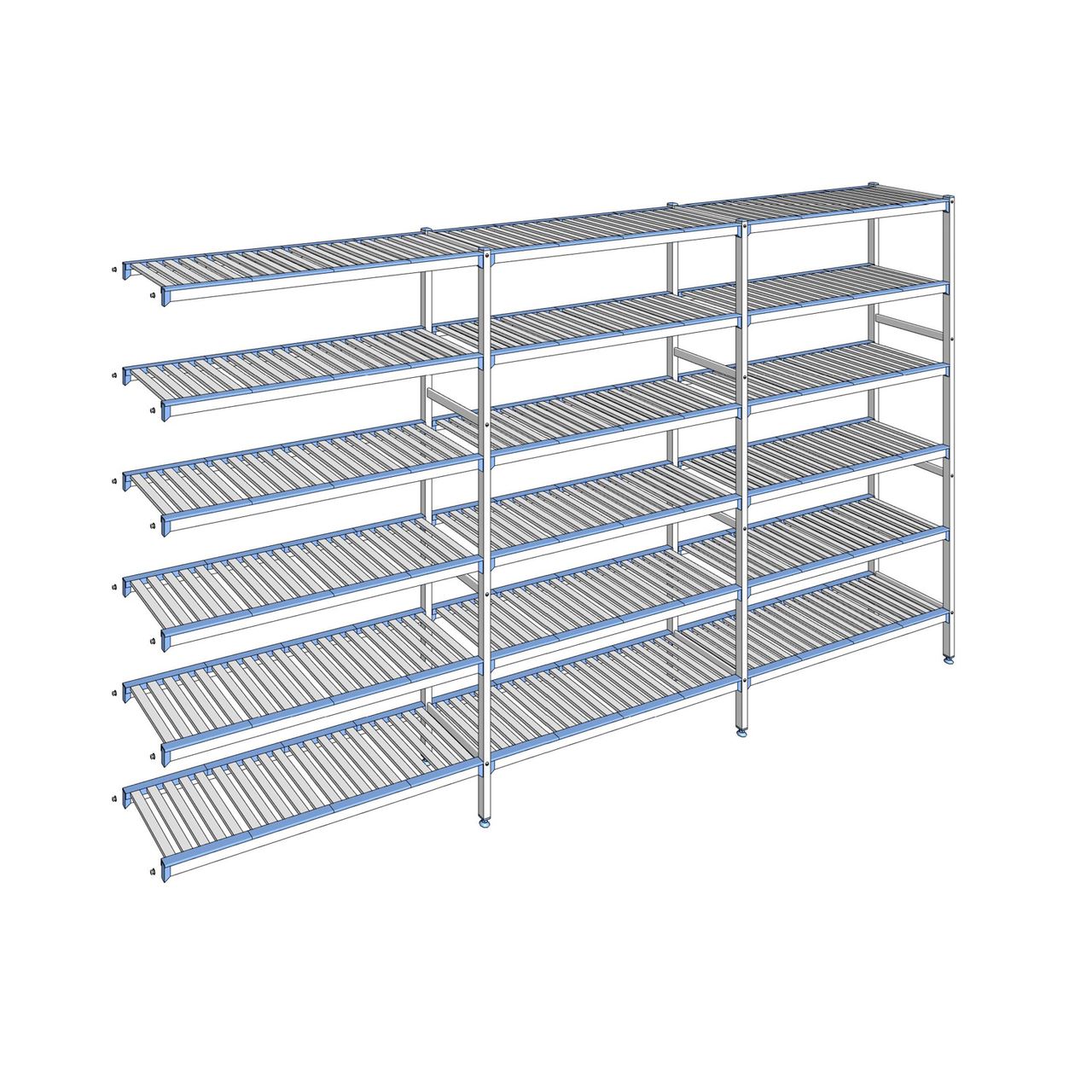 Rayonnage à clayettes amovibles 6 niveaux aluminium 205 x 373.1 x 40 cm Tournus - ACL3731