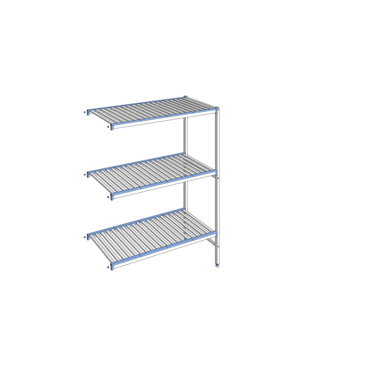Rayonnage à clayettes amovibles 3 niveaux aluminium 175 x 135.3 x 56 cm Tournus - ACG1353