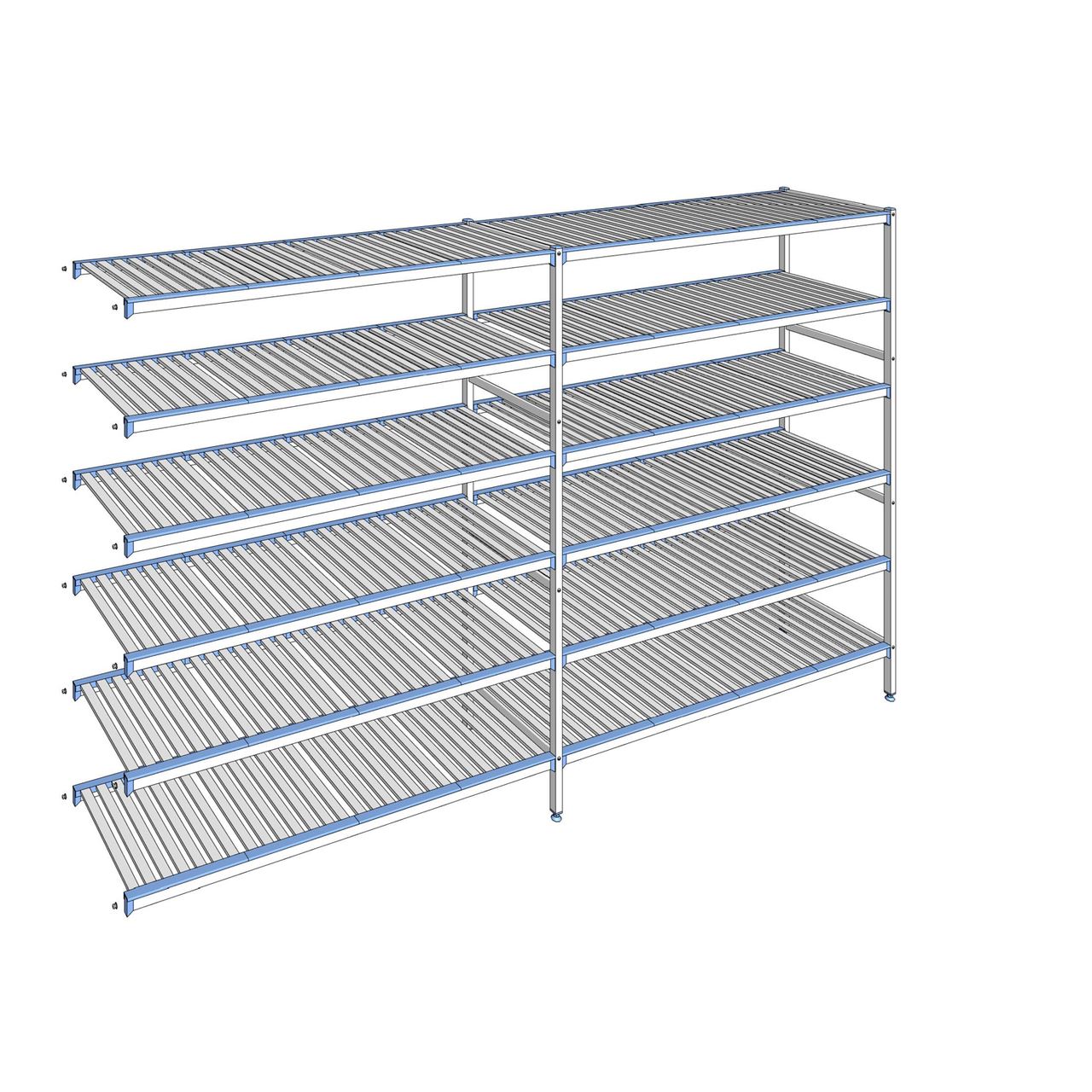 Rayonnage à clayettes amovibles 6 niveaux aluminium 205 x 339.7 x 56 cm Tournus - ACR3397