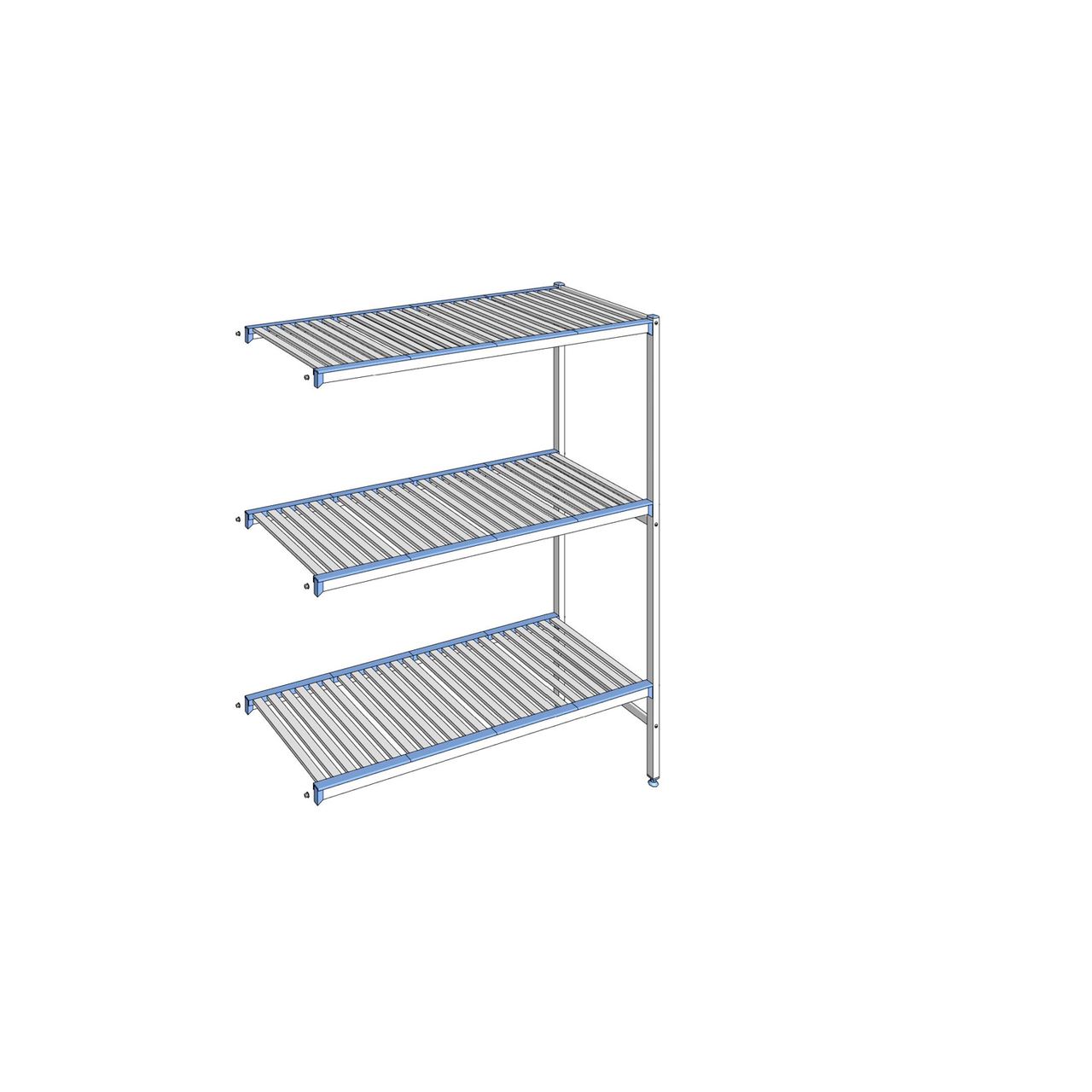 Rayonnage à clayettes amovibles 3 niveaux aluminium 175 x 145.3 x 56 cm Tournus - ACG1453