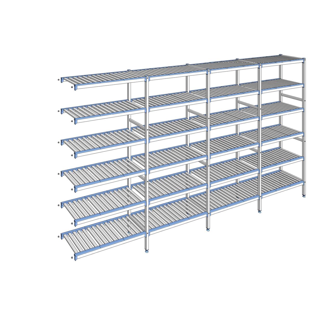 Rayonnage à clayettes amovibles 6 niveaux aluminium 205 x 377.1 x 40 cm Tournus - ACL3771