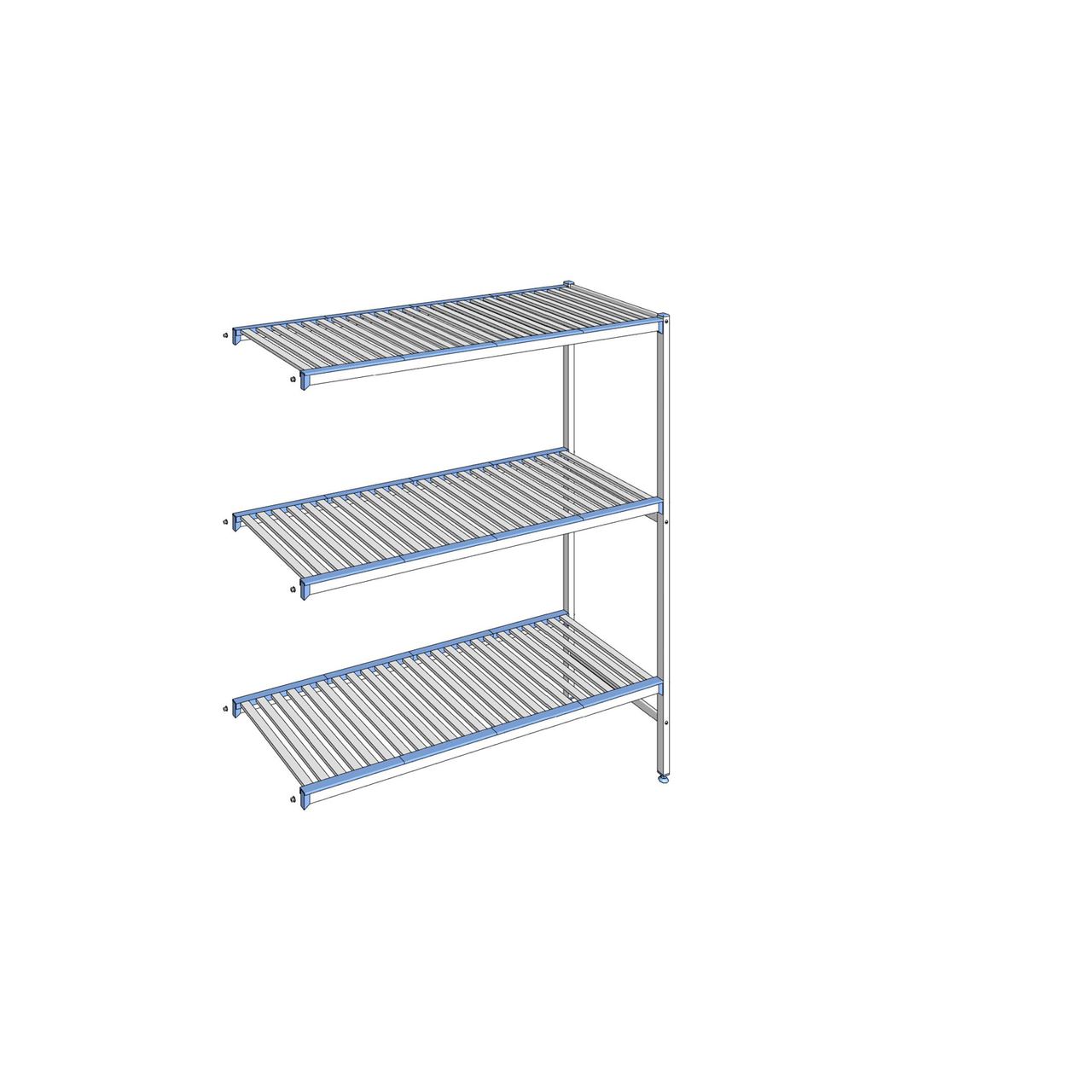Rayonnage à clayettes amovibles 3 niveaux aluminium 175 x 155.3 x 56 cm Tournus - ACG1553