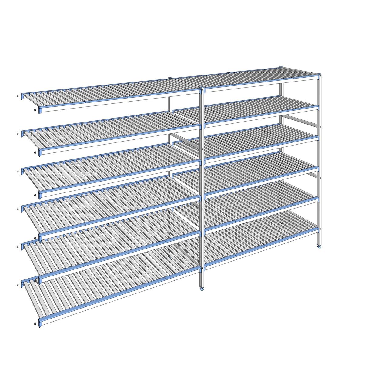 Rayonnage à clayettes amovibles 6 niveaux aluminium 205 x 349.9 x 56 cm Tournus - ACR3499