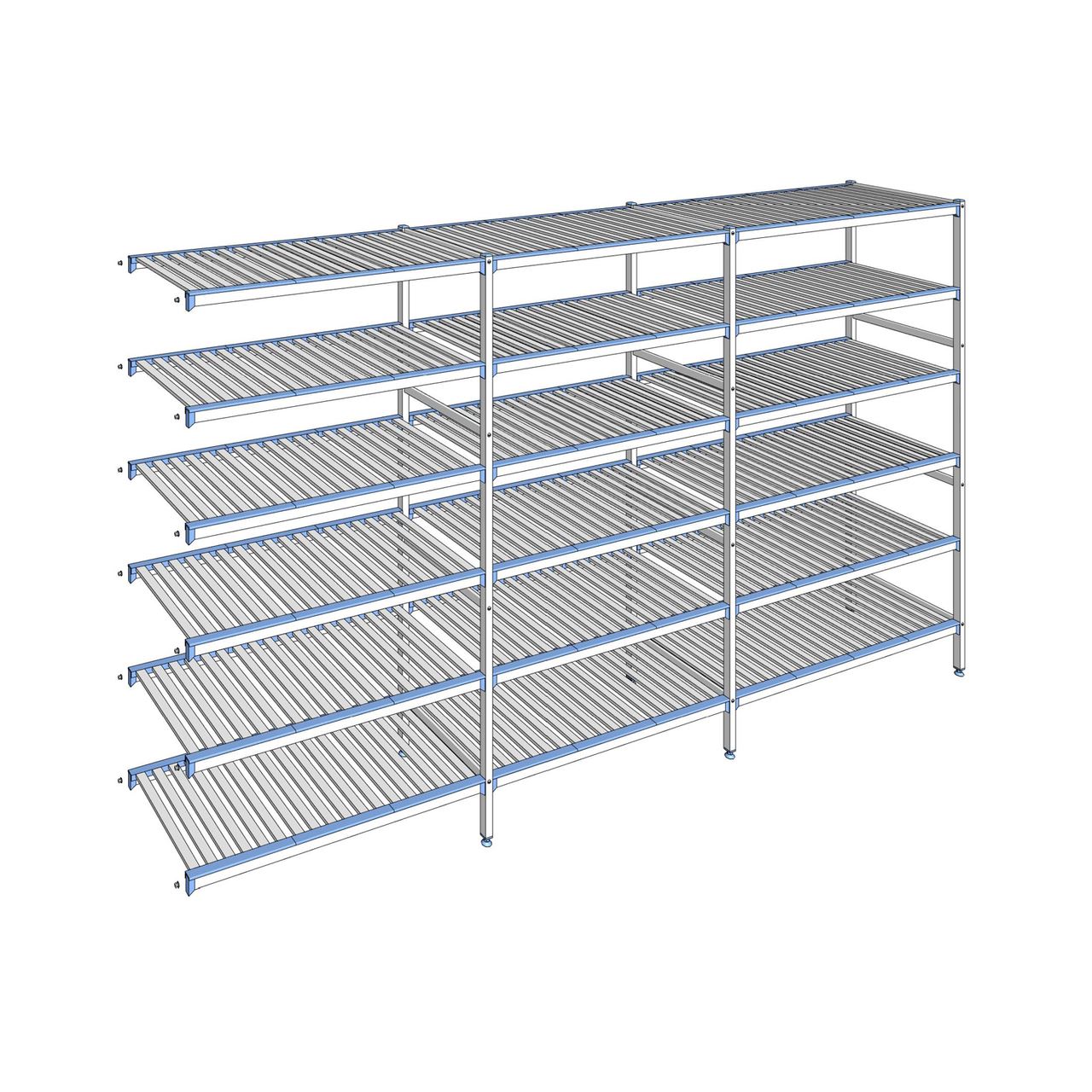 Rayonnage à clayettes amovibles 6 niveaux aluminium 205 x 363.3 x 56 cm Tournus - ACR3633