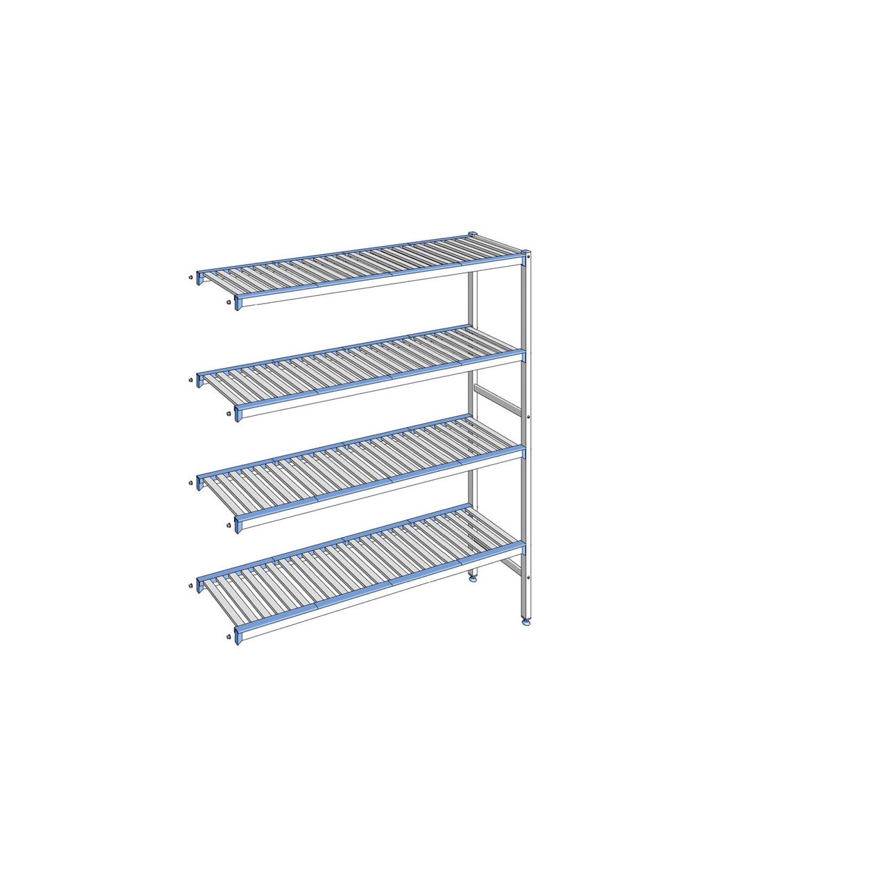 Rayonnage à clayettes amovibles 4 niveaux aluminium 175 x 155.3 x 40 cm Tournus - ACB1553