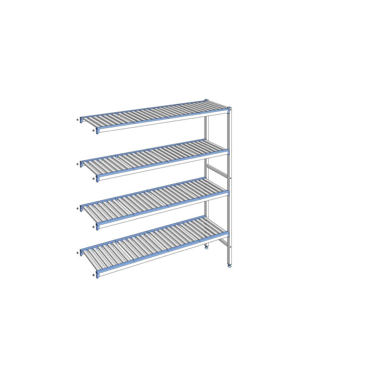 Rayonnage à clayettes amovibles 4 niveaux aluminium 175 x 165.3 x 40 cm Tournus - ACB1653
