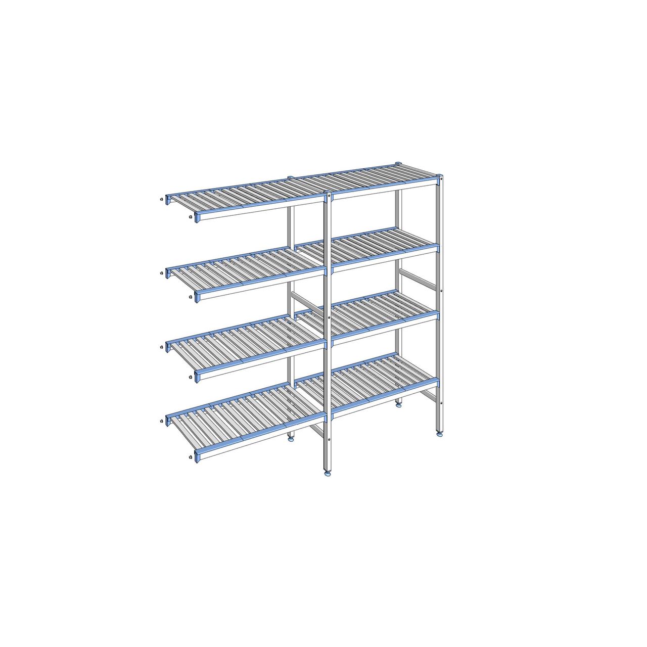 Rayonnage à clayettes amovibles 4 niveaux aluminium 175 x 189.1 x 40 cm Tournus - ACB1891