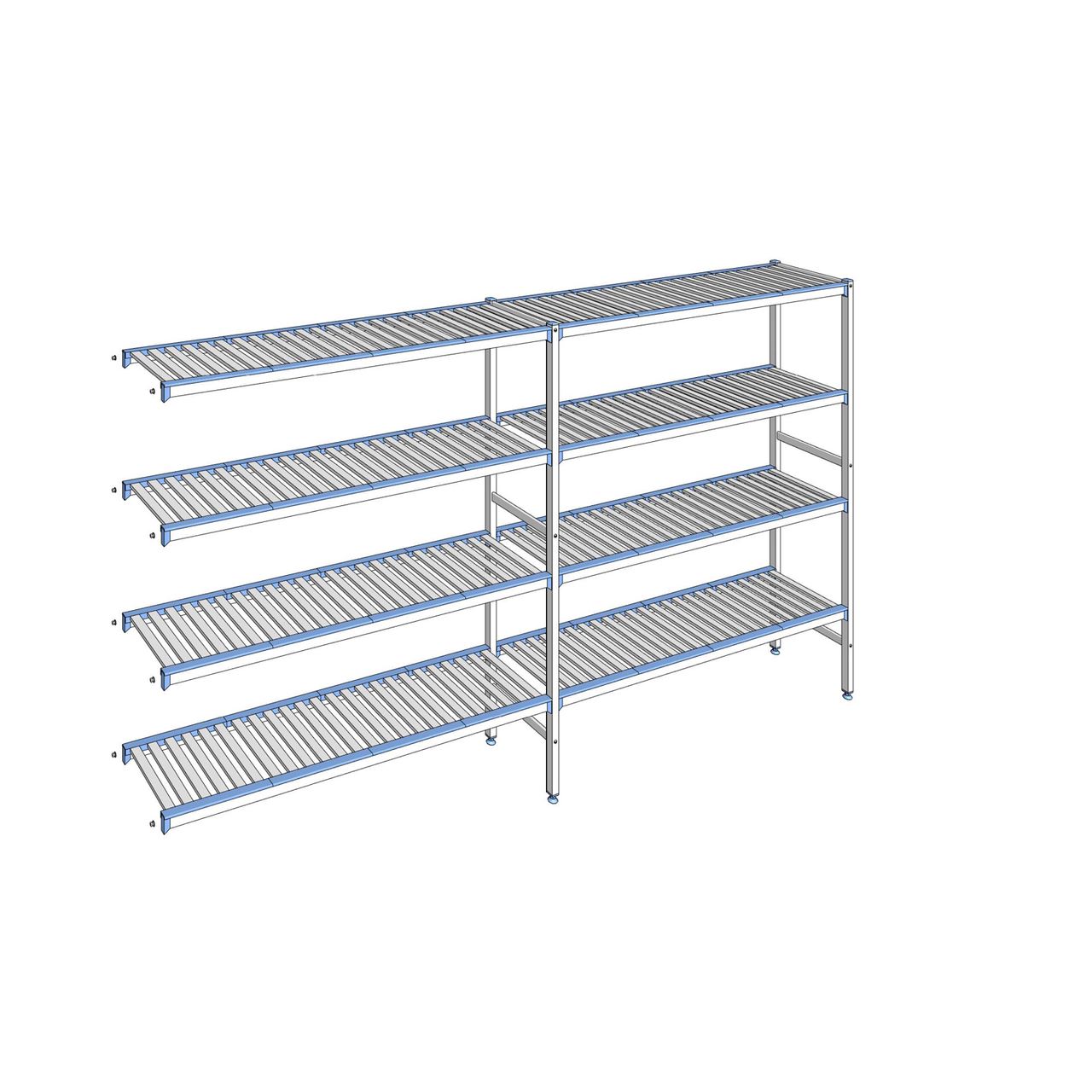 Rayonnage à clayettes amovibles 4 niveaux aluminium 175 x 309.5 x 40 cm Tournus - ACB3095