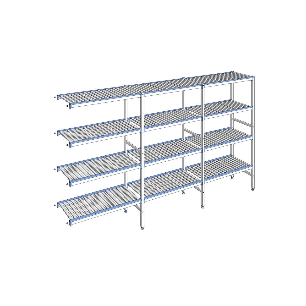 Rayonnage à clayettes amovibles 4 niveaux aluminium 175 x 313.1 x 40 cm Tournus - ACB3131