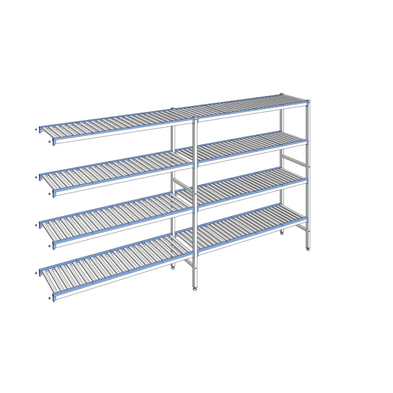 Rayonnage à clayettes amovibles 4 niveaux aluminium 175 x 319.5 x 40 cm Tournus - ACB3195