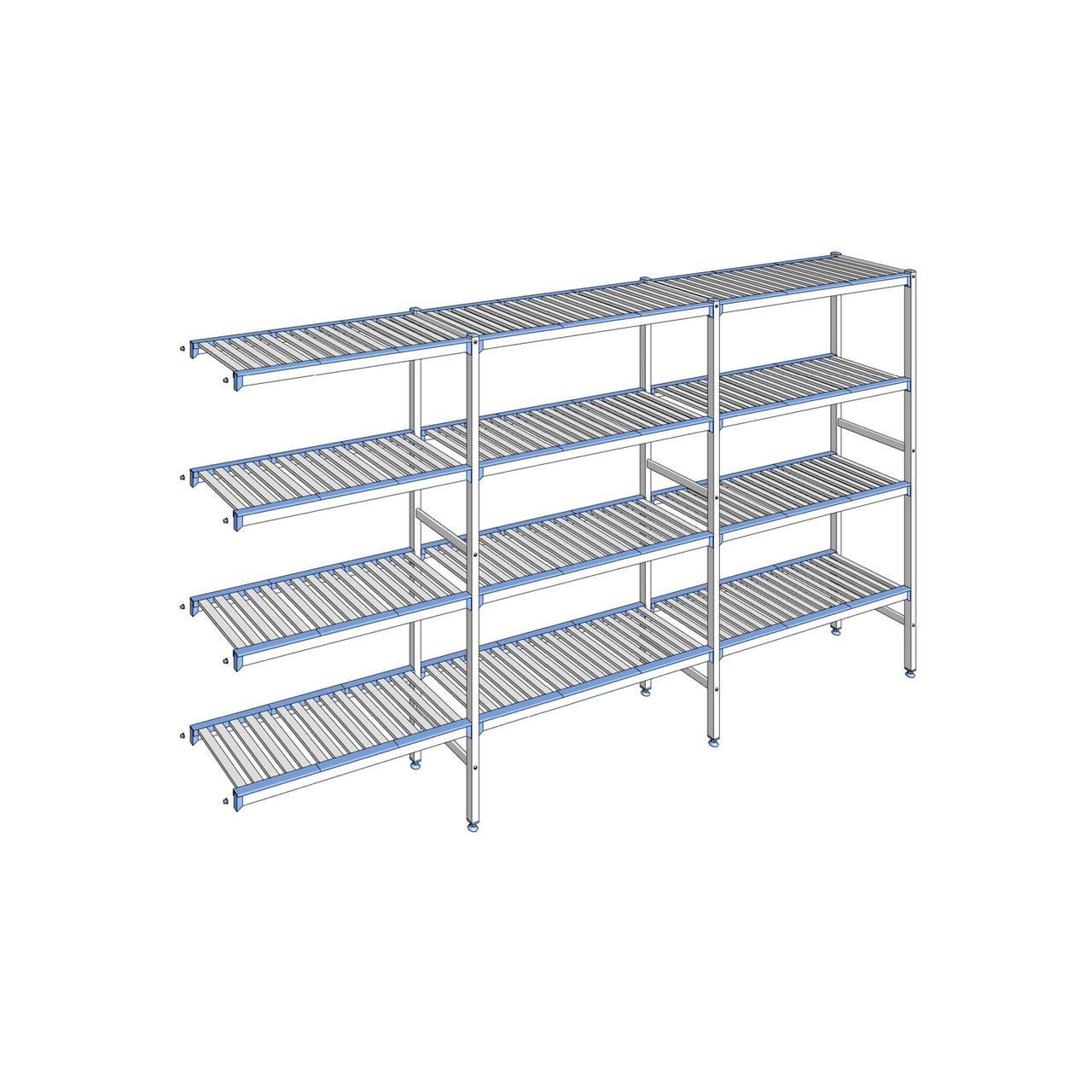 Rayonnage à clayettes amovibles 4 niveaux aluminium 175 x 323.1 x 40 cm Tournus - ACB3231