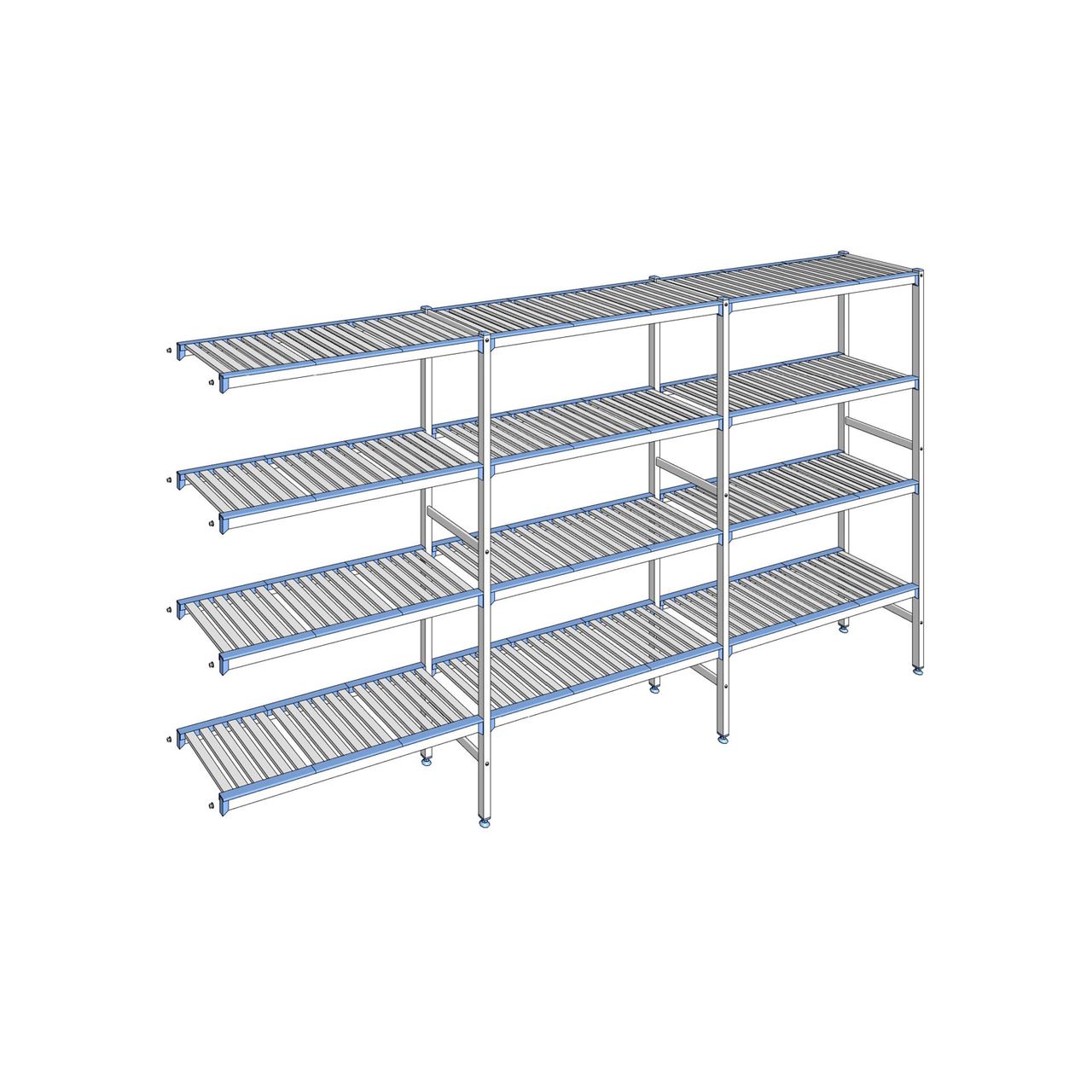 Rayonnage à clayettes amovibles 4 niveaux aluminium 175 x 333.1 x 40 cm Tournus - ACB3331