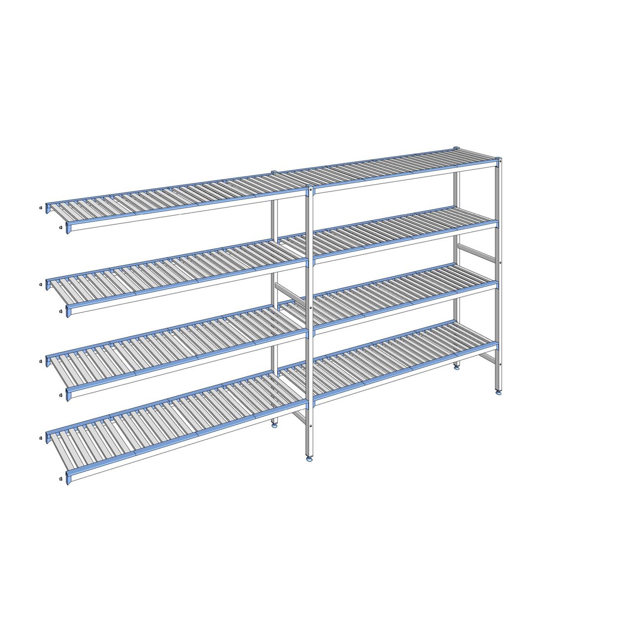 Rayonnage à clayettes amovibles 4 niveaux aluminium 175 x 339.7 x 40 cm Tournus - ACB3397