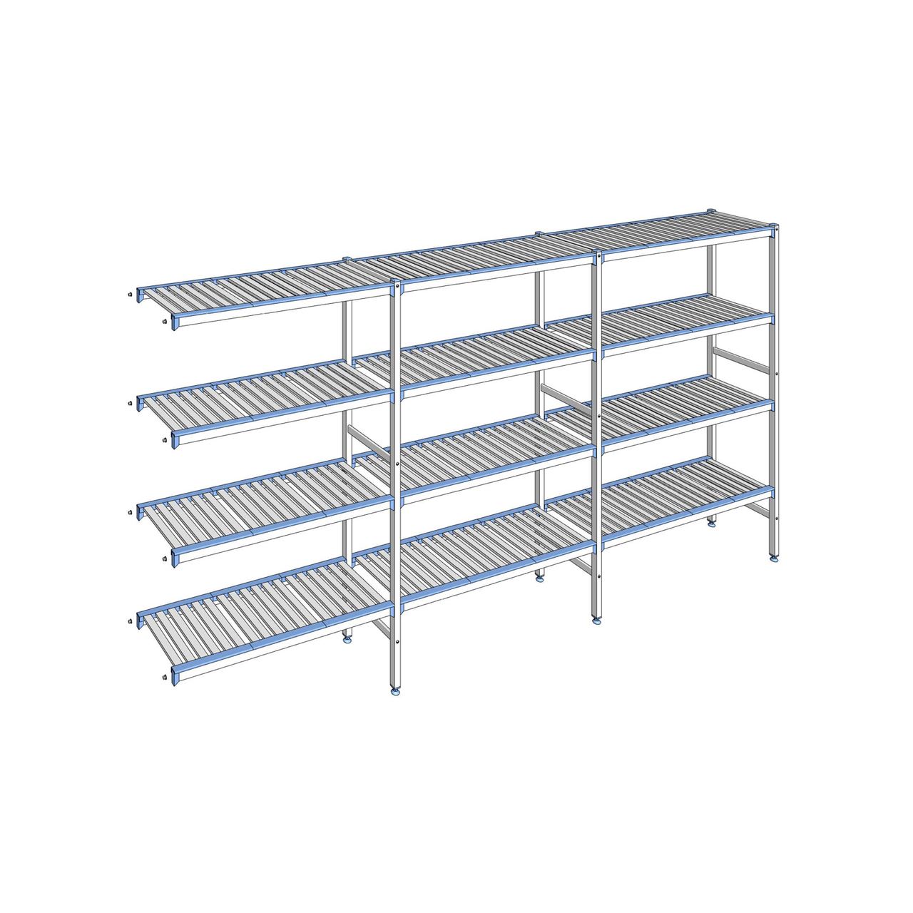 Rayonnage à clayettes amovibles 4 niveaux aluminium 175 x 343.1 x 40 cm Tournus - ACB3431