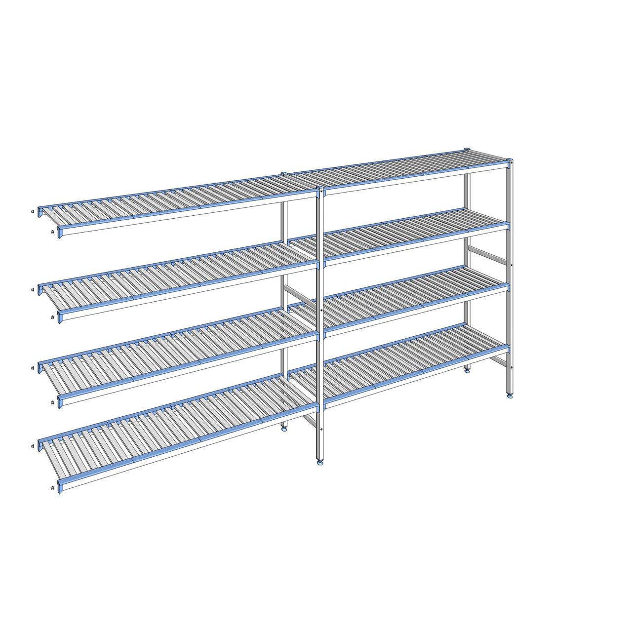 Rayonnage à clayettes amovibles 4 niveaux aluminium 175 x 349.9 x 40 cm Tournus - ACB3499