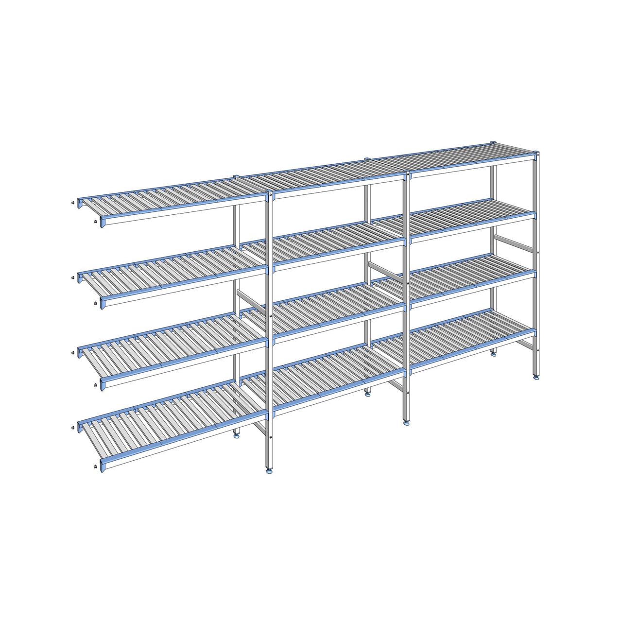 Rayonnage à clayettes amovibles 4 niveaux aluminium 175 x 363.3 x 40 cm Tournus - ACB3633
