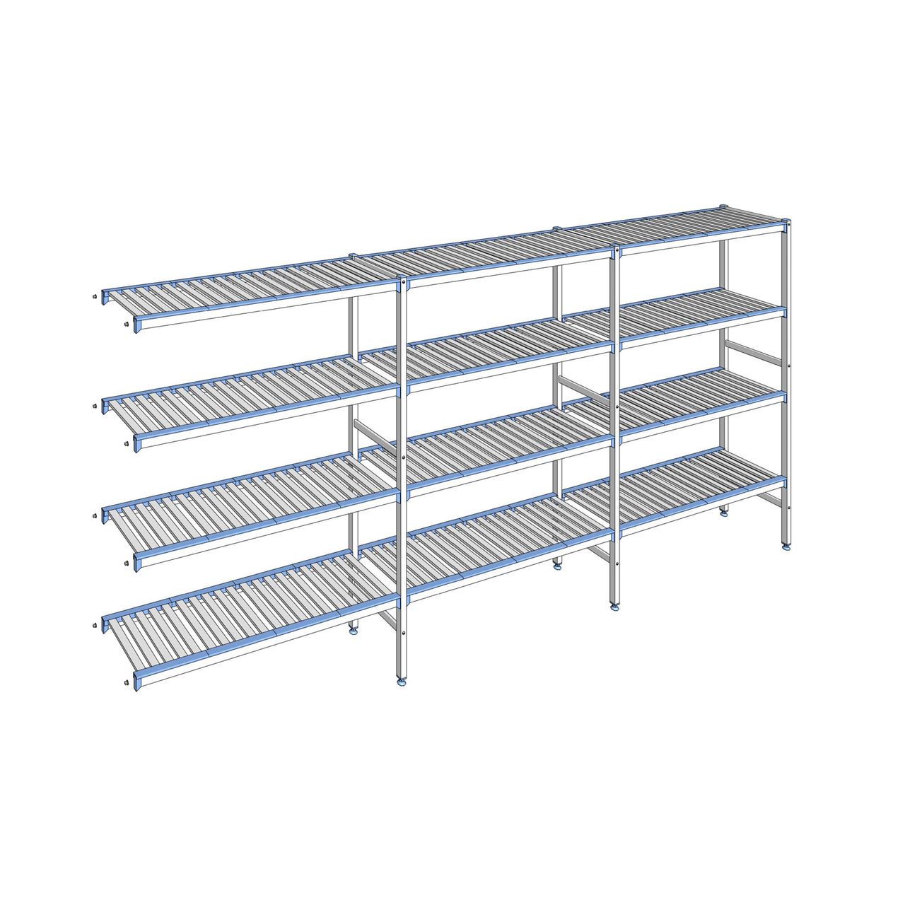 Rayonnage à clayettes amovibles 4 niveaux aluminium 175 x 373.1 x 40 cm Tournus - ACB3731