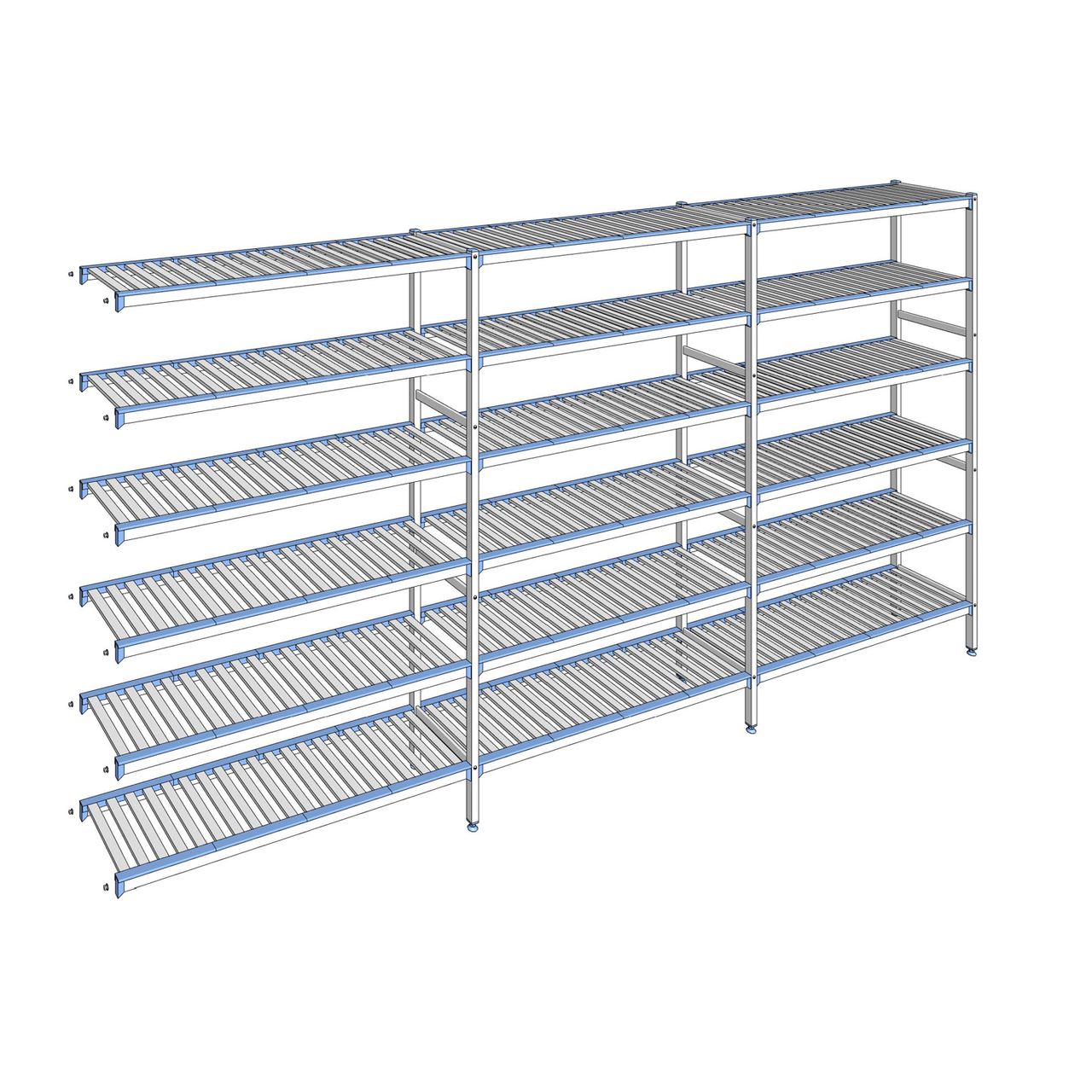 Rayonnage à clayettes amovibles 6 niveaux aluminium 205 x 403.7 x 40 cm Tournus - ACL4037