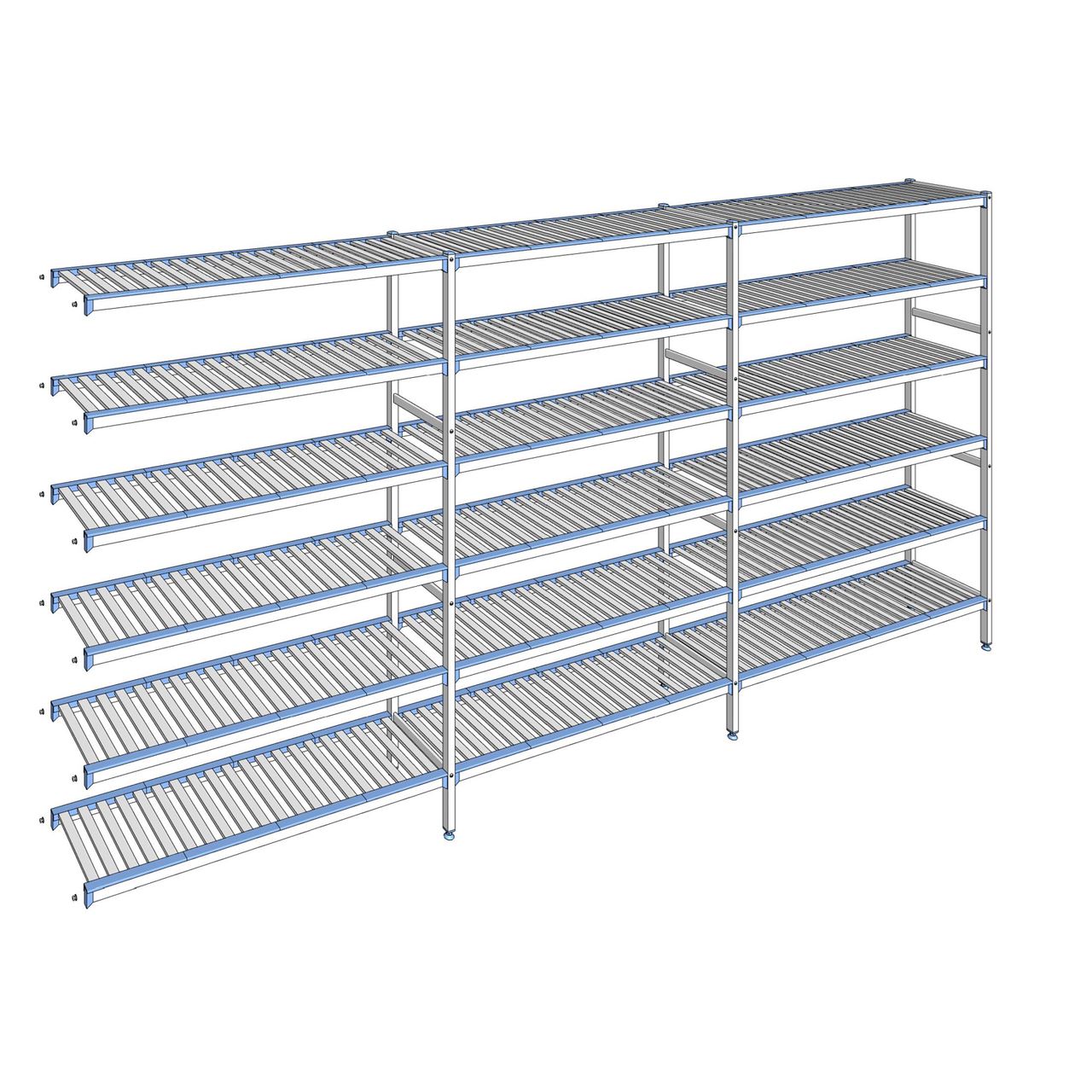 Rayonnage à clayettes amovibles 6 niveaux aluminium 205 x 423.7 x 40 cm Tournus - ACL4237