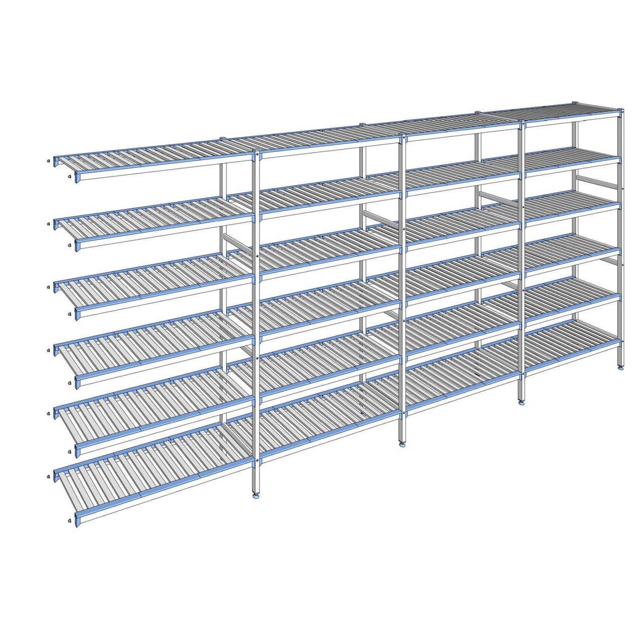 Rayonnage à clayettes amovibles 6 niveaux aluminium 205 x 457.1 x 40 cm Tournus - ACL4571