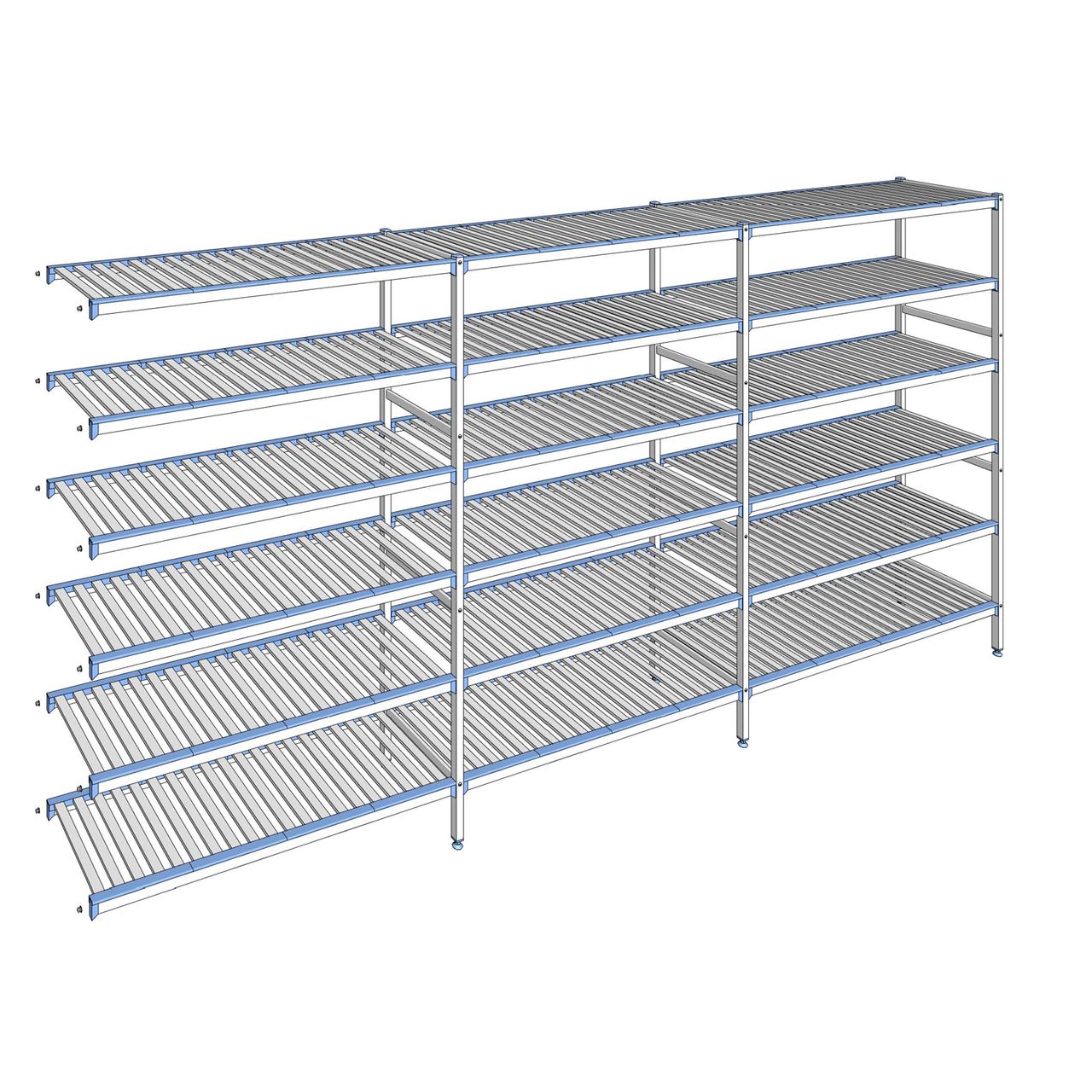 Rayonnage à clayettes amovibles 6 niveaux aluminium 205 x 423.7 x 50 cm Tournus - ACO4237