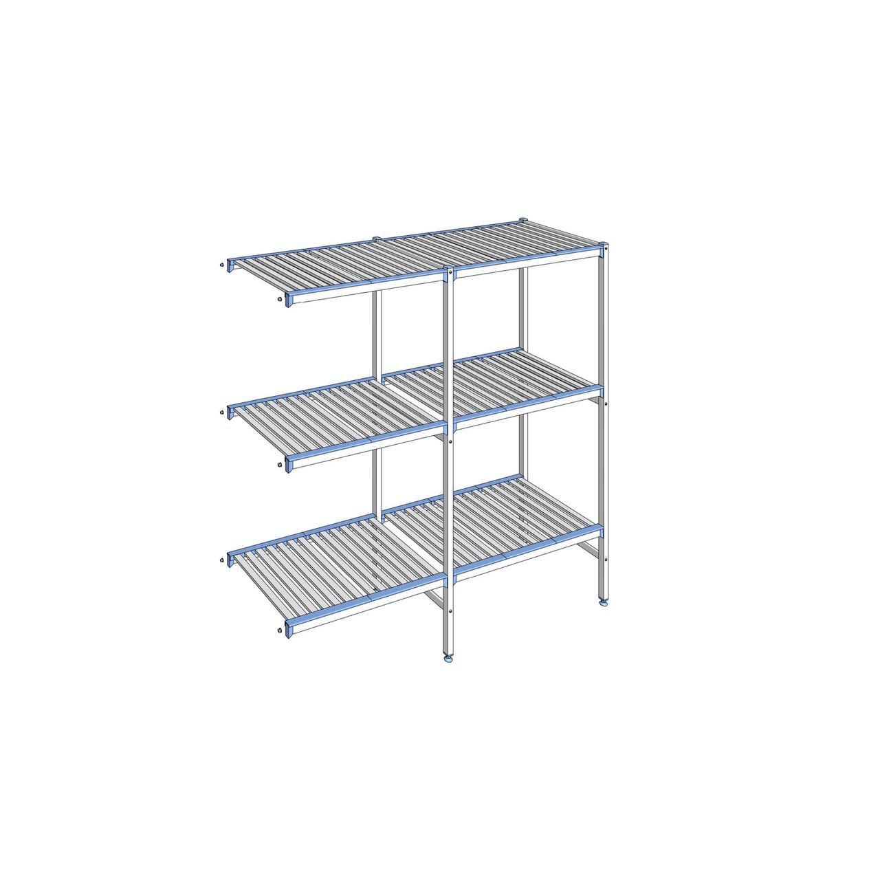 Rayonnage à clayettes amovibles 3 niveaux aluminium 175 x 178.9 x 56 cm Tournus - ACG1789