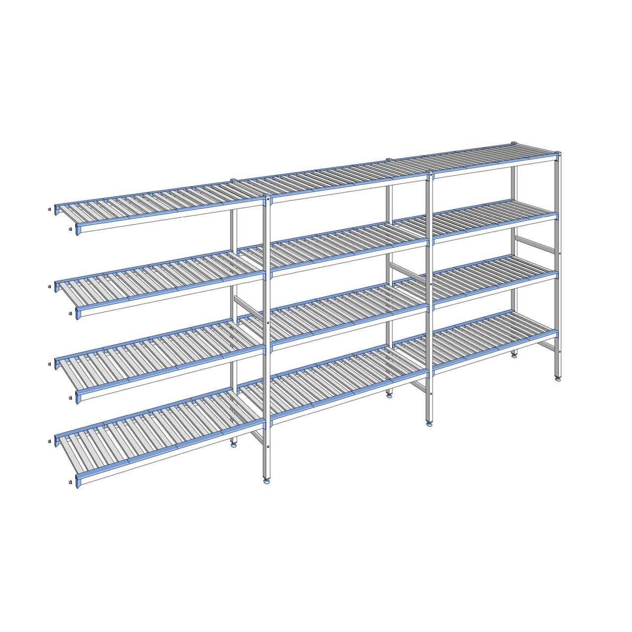 Rayonnage à clayettes amovibles 4 niveaux aluminium 175 x 393.5 x 40 cm Tournus - ACB3935