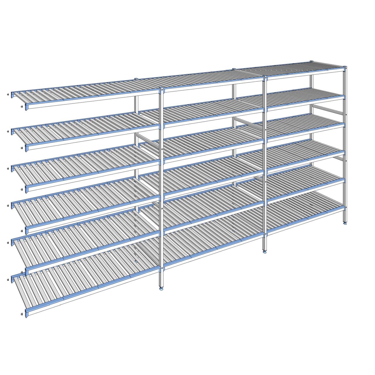 Rayonnage à clayettes amovibles 6 niveaux aluminium 205 x 433.7 x 50 cm Tournus - ACO4337