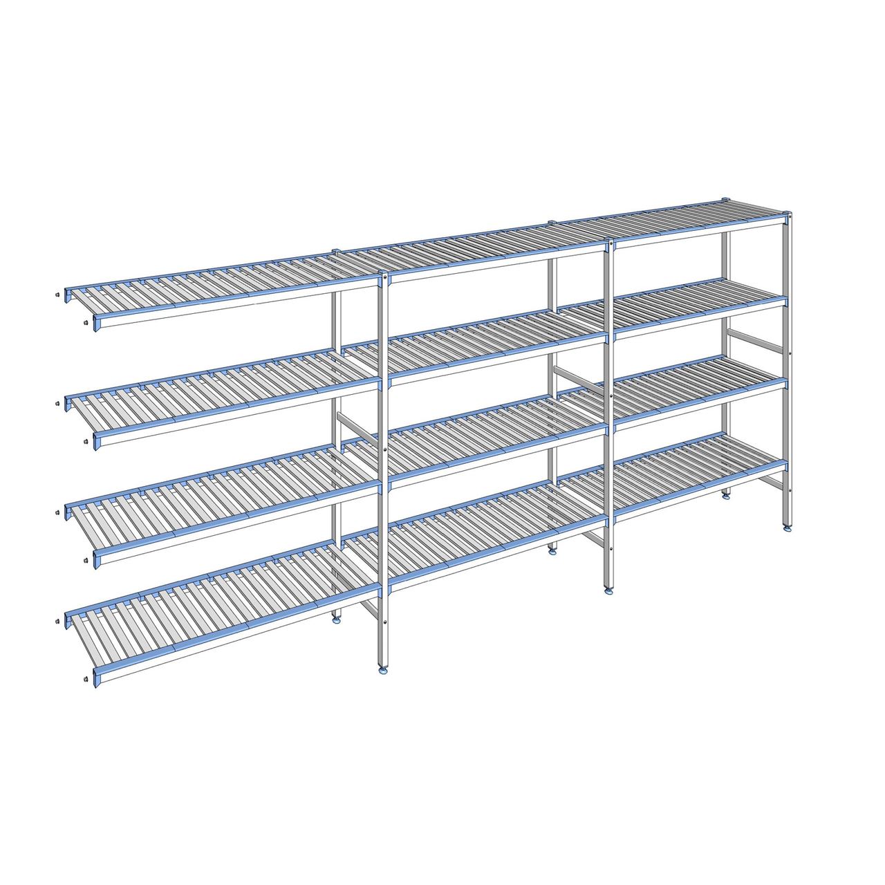 Rayonnage à clayettes amovibles 4 niveaux aluminium 175 x 403.7 x 40 cm Tournus - ACB4037