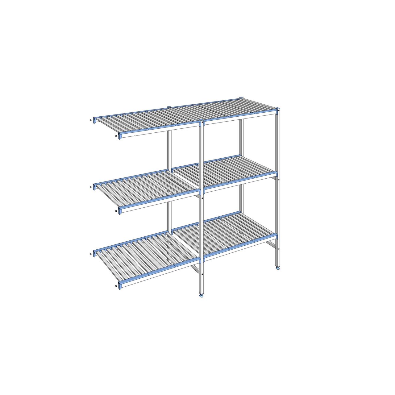 Rayonnage à clayettes amovibles 3 niveaux aluminium 175 x 199.1 x 56 cm Tournus - ACG1991