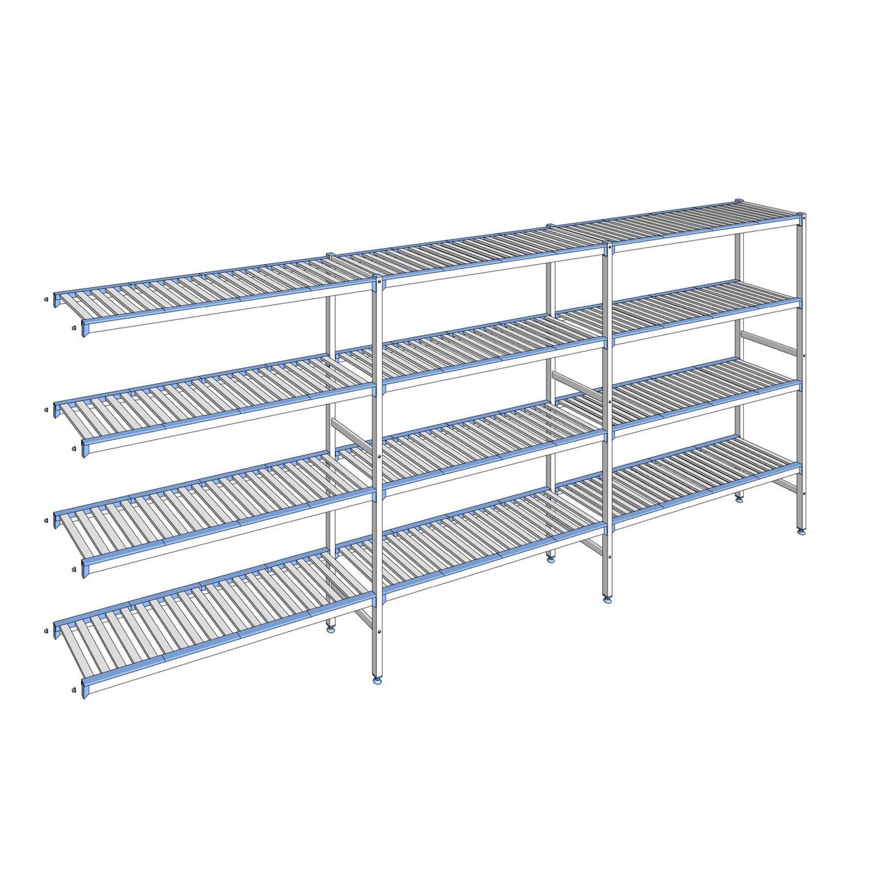 Rayonnage à clayettes amovibles 4 niveaux aluminium 175 x 413.7 x 40 cm Tournus - ACB4137