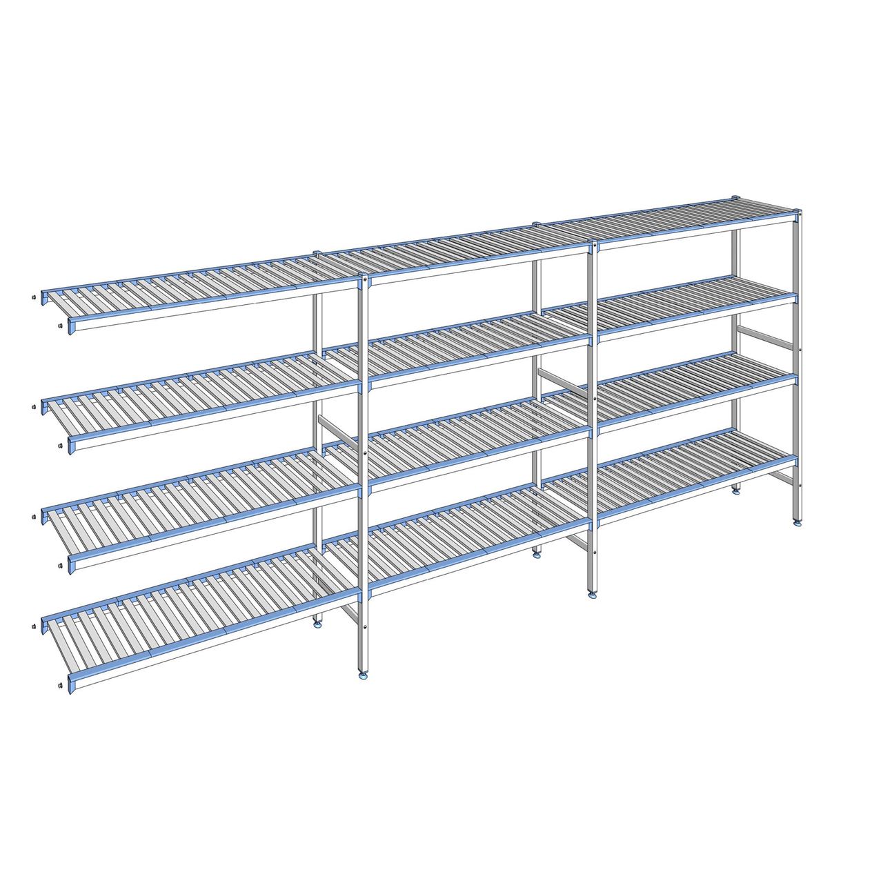 Rayonnage à clayettes amovibles 4 niveaux aluminium 175 x 423.7 x 40 cm Tournus - ACB4237