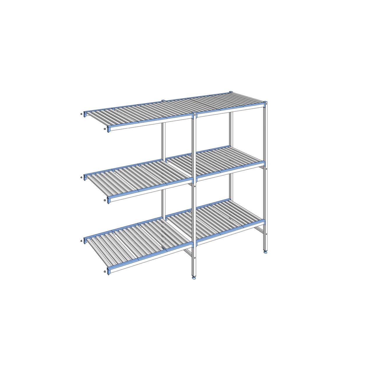 Rayonnage à clayettes amovibles 3 niveaux aluminium 175 x 209.1 x 56 cm Tournus - ACG2091