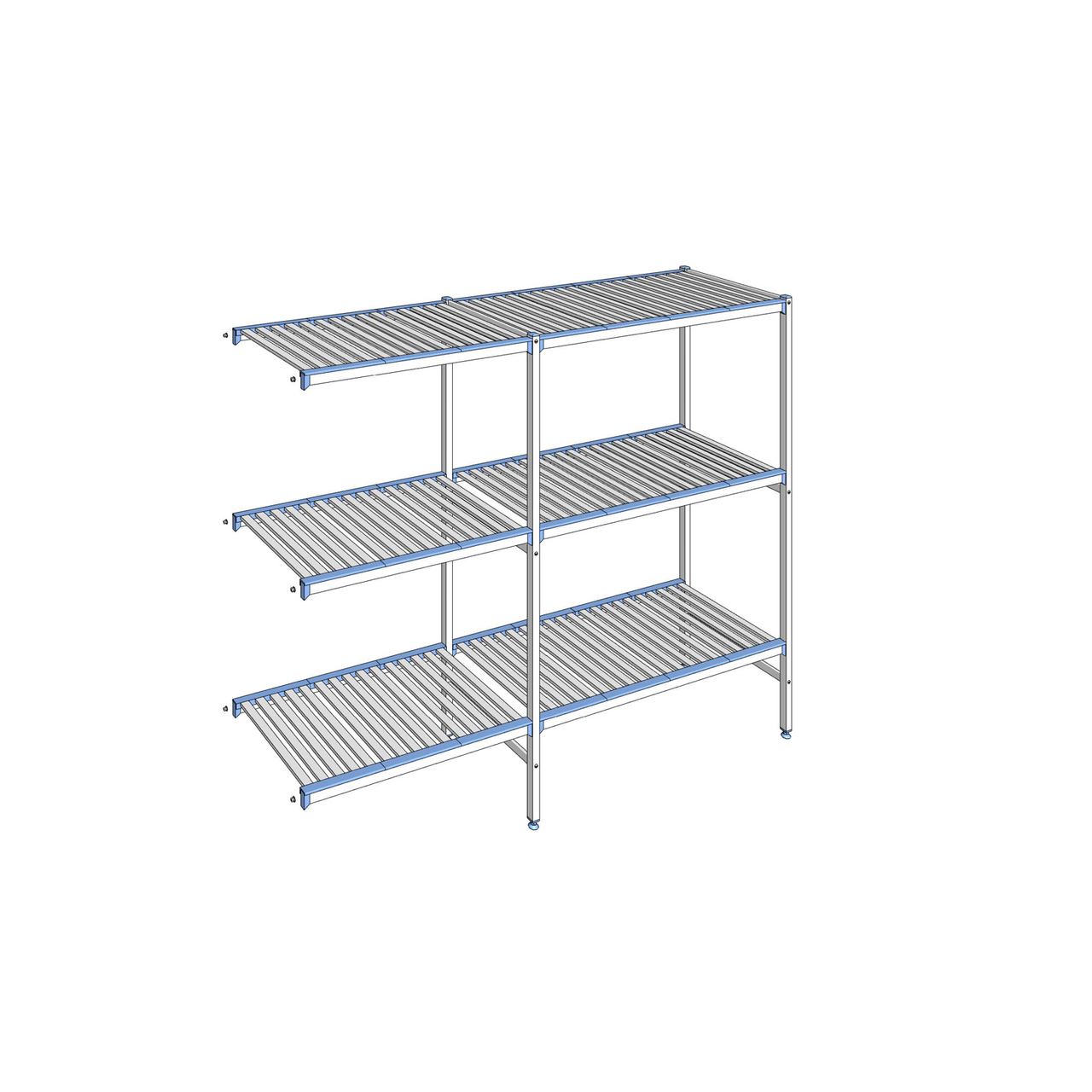 Rayonnage à clayettes amovibles 3 niveaux aluminium 175 x 219.1 x 56 cm Tournus - ACG2191