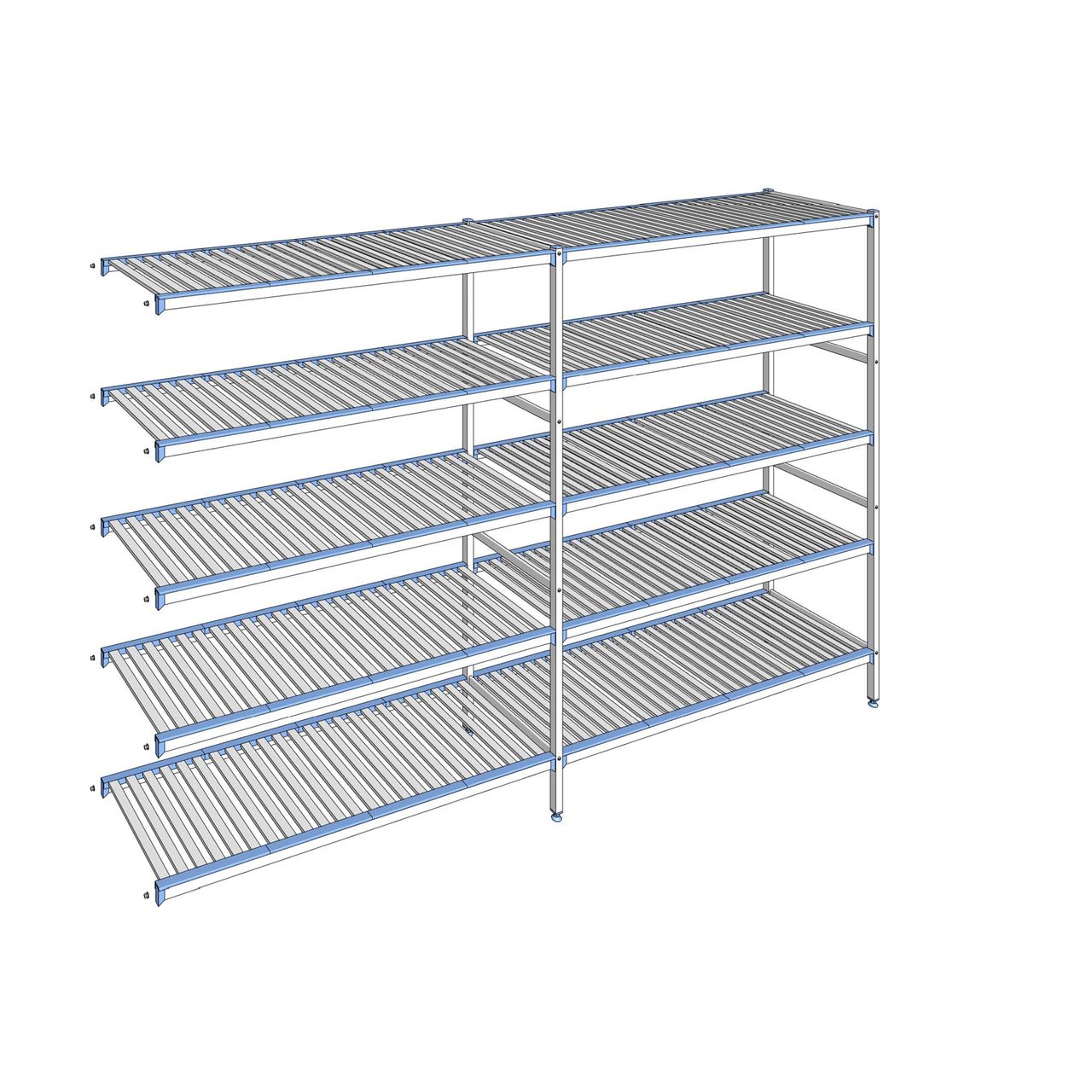 Rayonnage à clayettes amovibles 5 niveaux aluminium 205 x 319.5 x 56 cm Tournus - ACQ3195