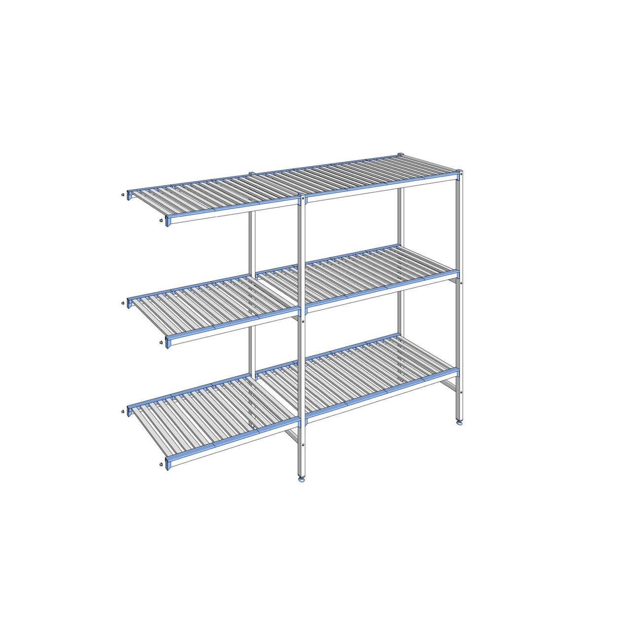 Rayonnage à clayettes amovibles 3 niveaux aluminium 175 x 229.3 x 56 cm Tournus - ACG2293