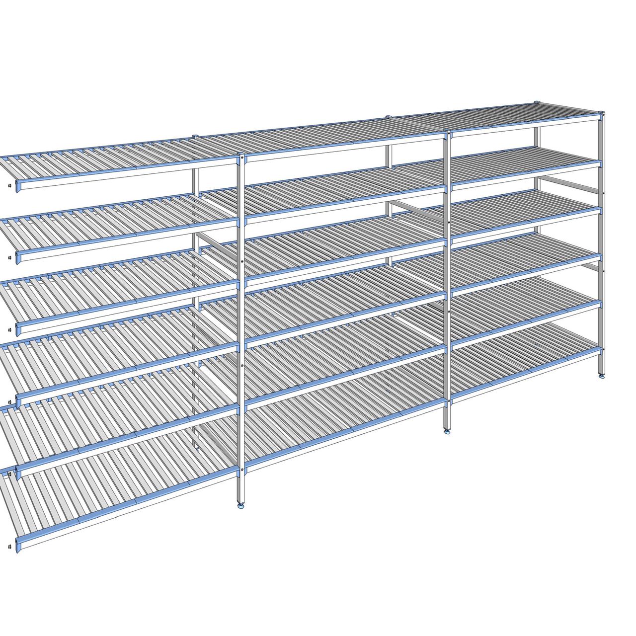 Rayonnage à clayettes amovibles 6 niveaux aluminium 205 x 463.7 x 56 cm Tournus - ACR4637