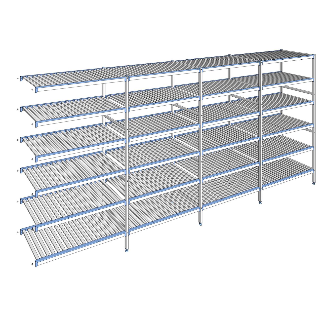 Rayonnage à clayettes amovibles 6 niveaux aluminium 205 x 467.1 x 56 cm Tournus - ACR4671