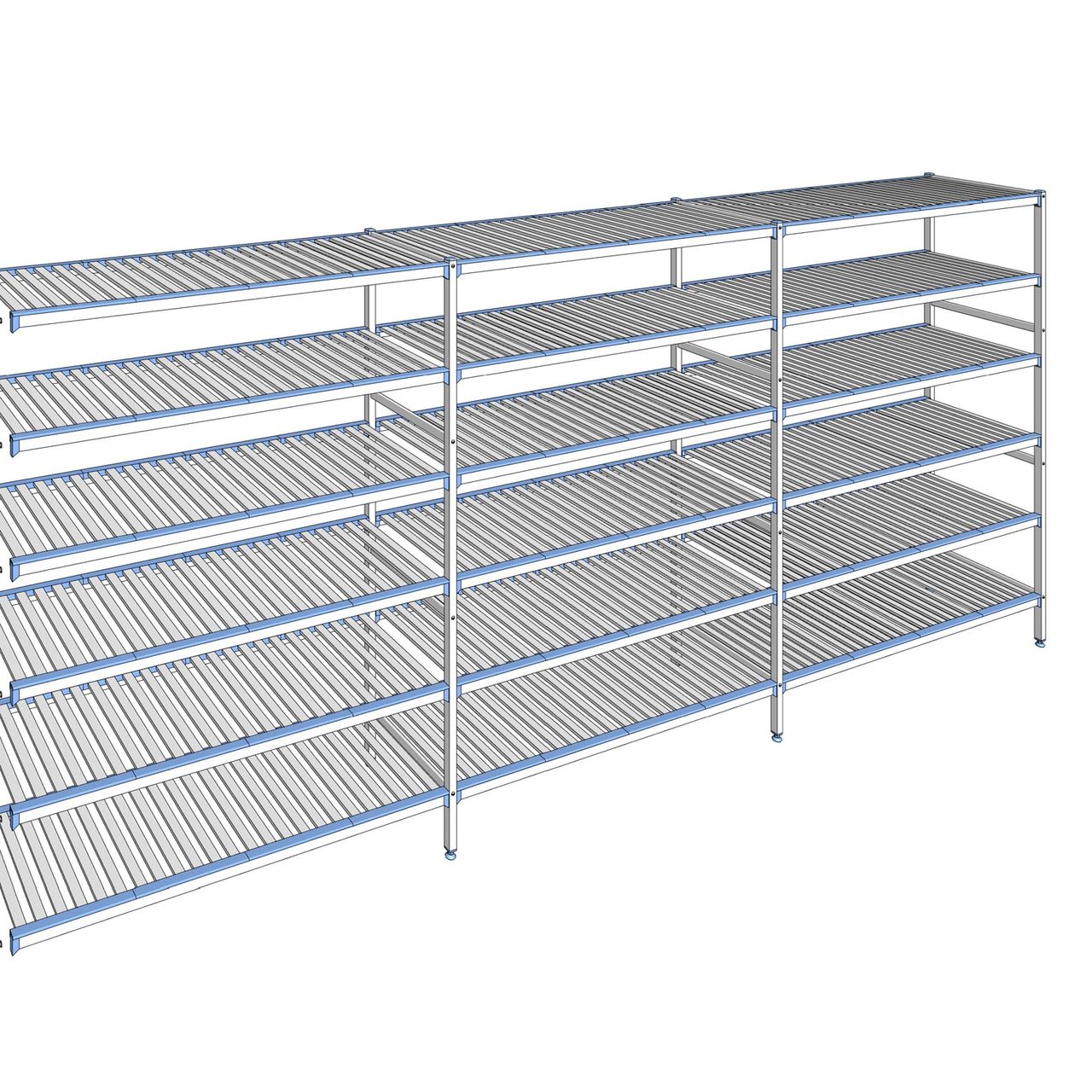 Rayonnage à clayettes amovibles 6 niveaux aluminium 205 x 473.7 x 56 cm Tournus - ACR4737
