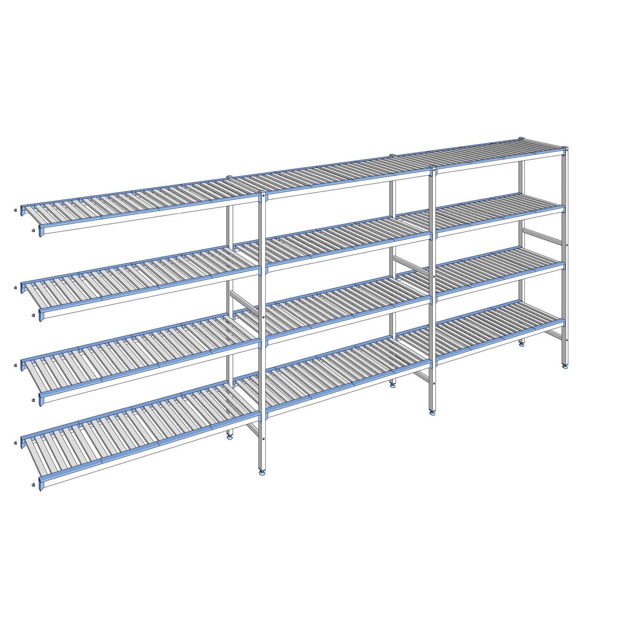 Rayonnage à clayettes amovibles 4 niveaux aluminium 175 x 433.7 x 40 cm Tournus - ACB4337