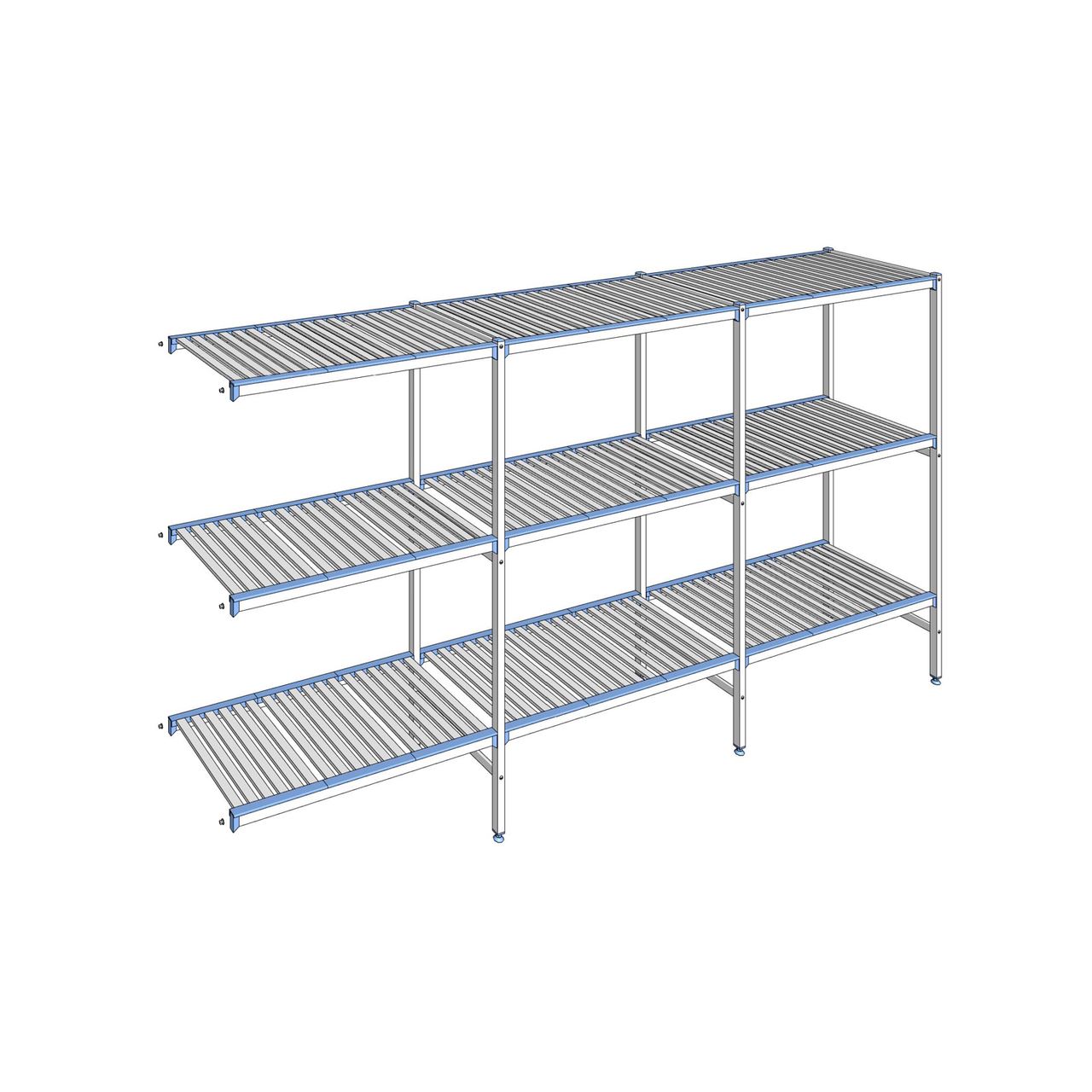 Rayonnage à clayettes amovibles 3 niveaux aluminium 175 x 333.1 x 56 cm Tournus - ACG3331