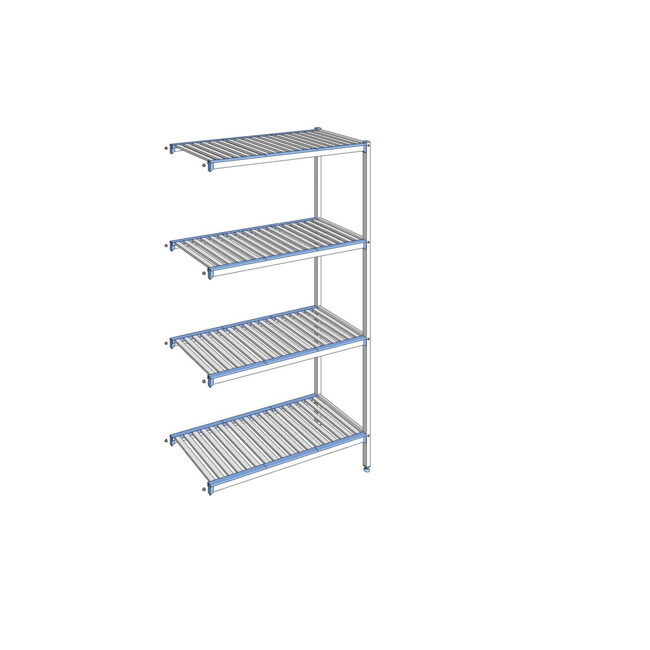 Rayonnage à clayettes amovibles 4 niveaux aluminium 205 x 115.1 x 50 cm Tournus - ACM1151