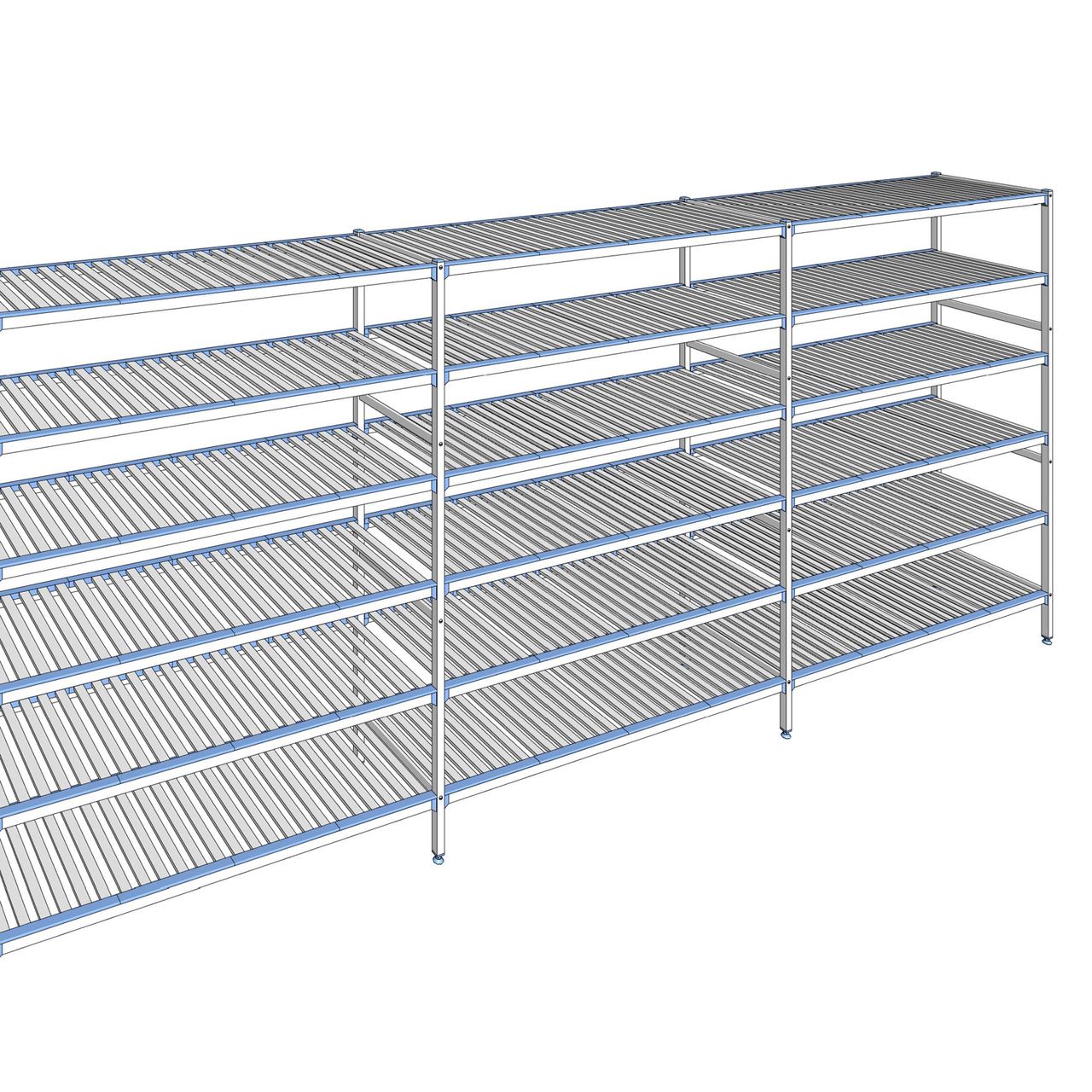 Rayonnage à clayettes amovibles 6 niveaux aluminium 205 x 483.7 x 56 cm Tournus - ACR4837