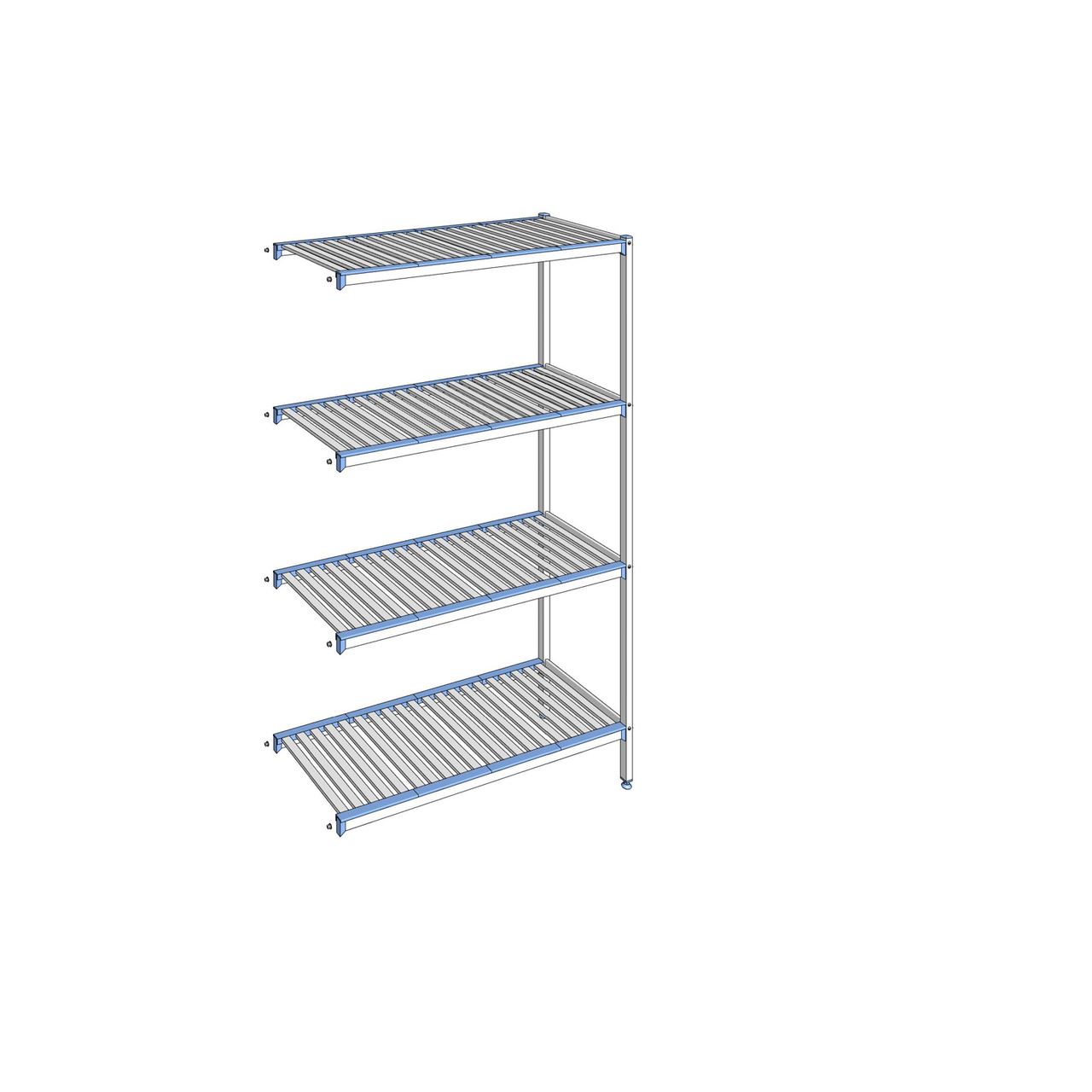 Rayonnage à clayettes amovibles 4 niveaux aluminium 205 x 125.1 x 50 cm Tournus - ACM1251