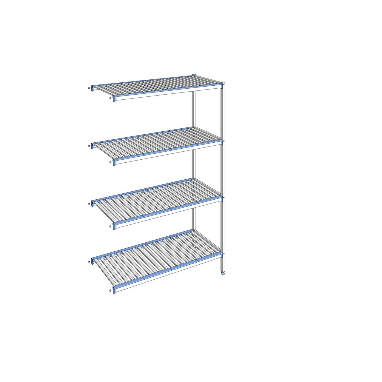 Rayonnage à clayettes amovibles 4 niveaux aluminium 205 x 135.3 x 50 cm Tournus - ACM1353